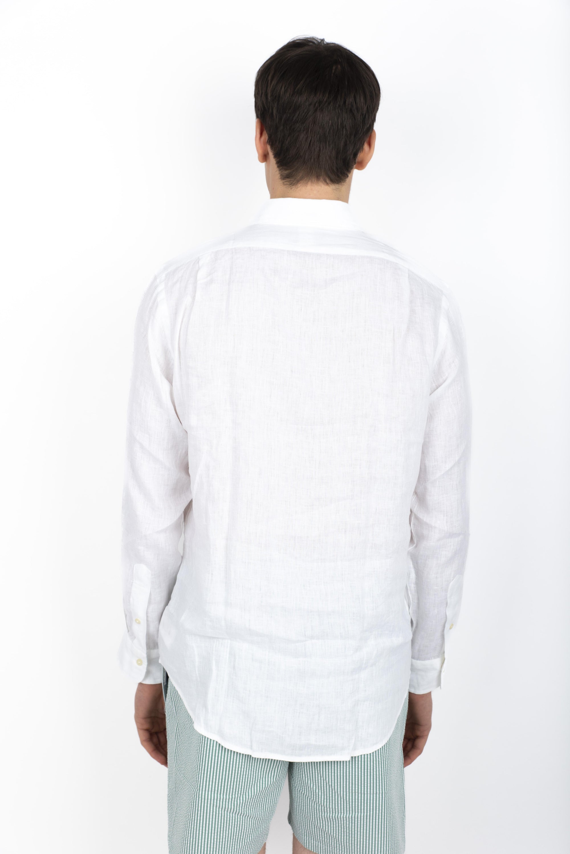 Camicia in lino Custom Fit bianco ceramica P 710974779 005 POLO RALPH LAUREN