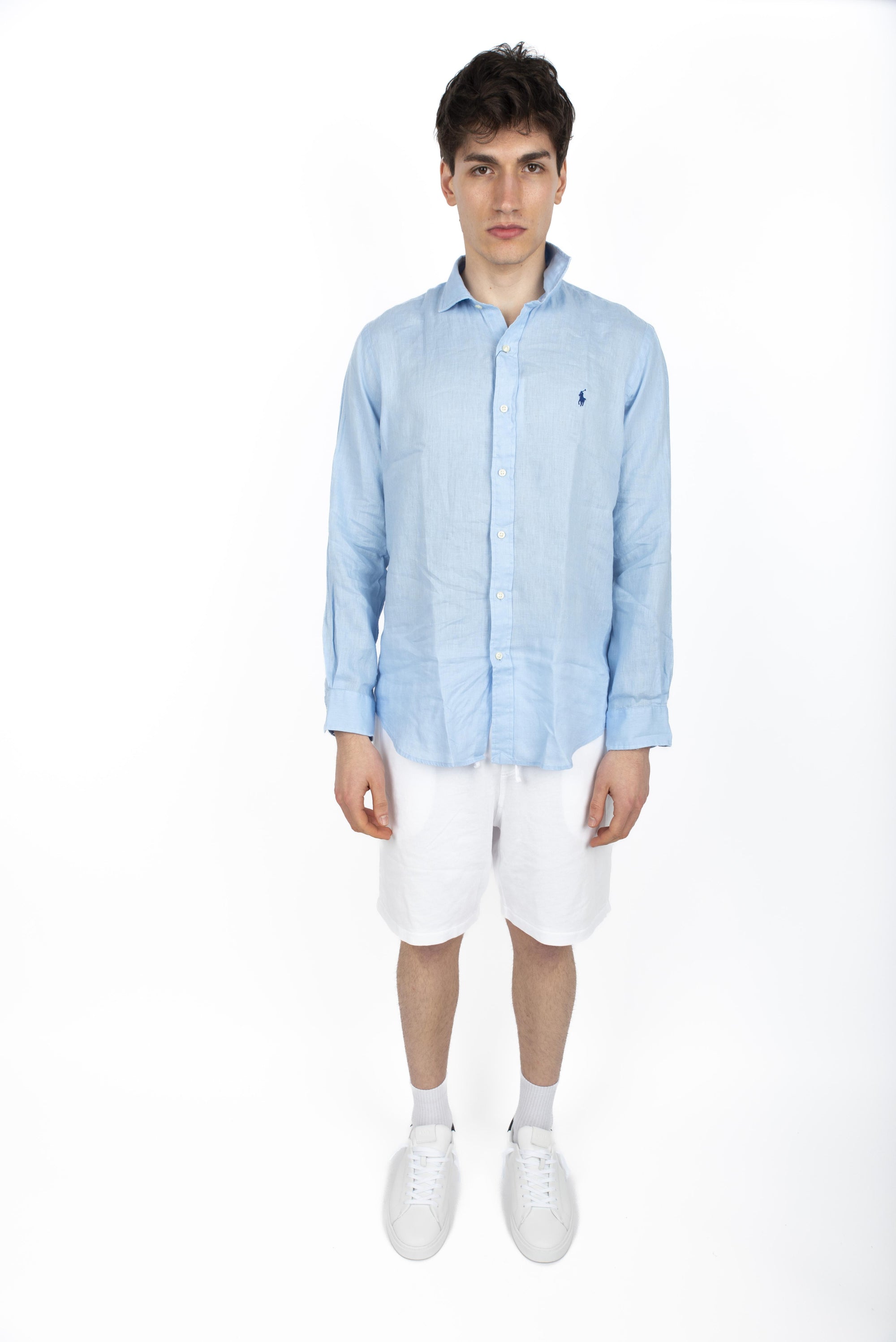 Camicia in lino Custom Fit blu ufficio 710974779 004 POLO RALPH LAUREN