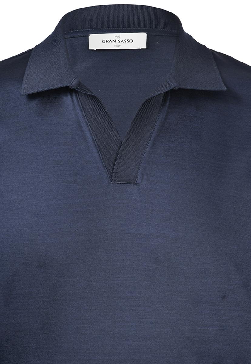 Polo skipper jersey in filo di Scozia navy 60189/74020 598 GRAN SASSO