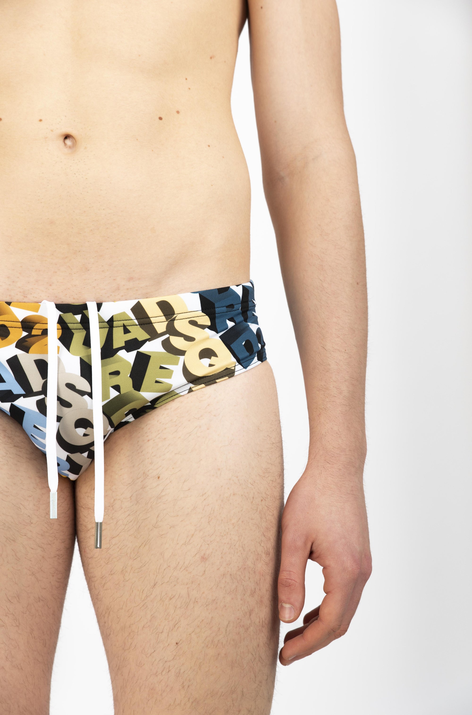 Swim Brief con all over logo D7B356090 997 DSQUARED BEACHWEAR