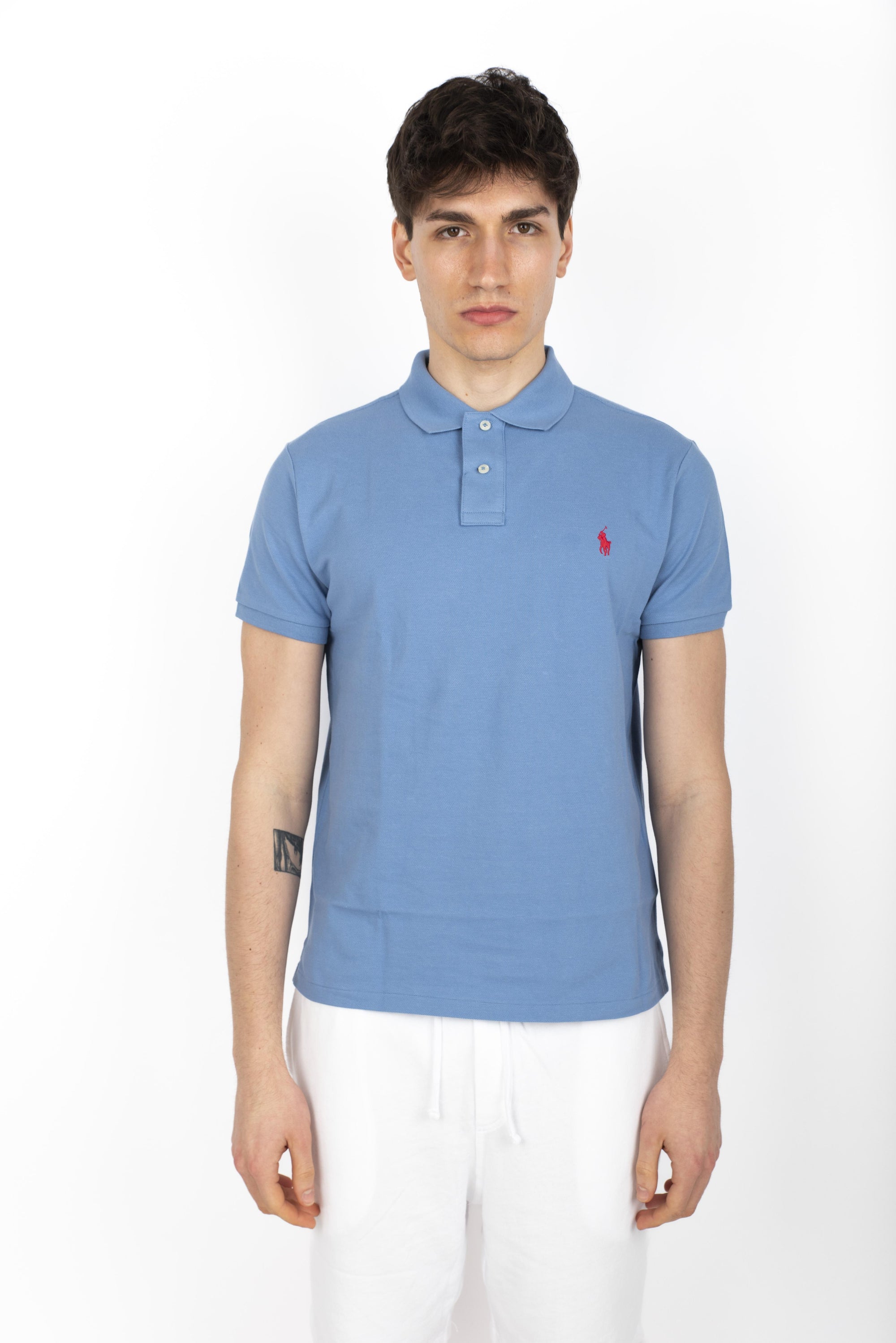 Polo campus blue in piqué Slim Fit 710680784 412 POLO RALPH LAUREN