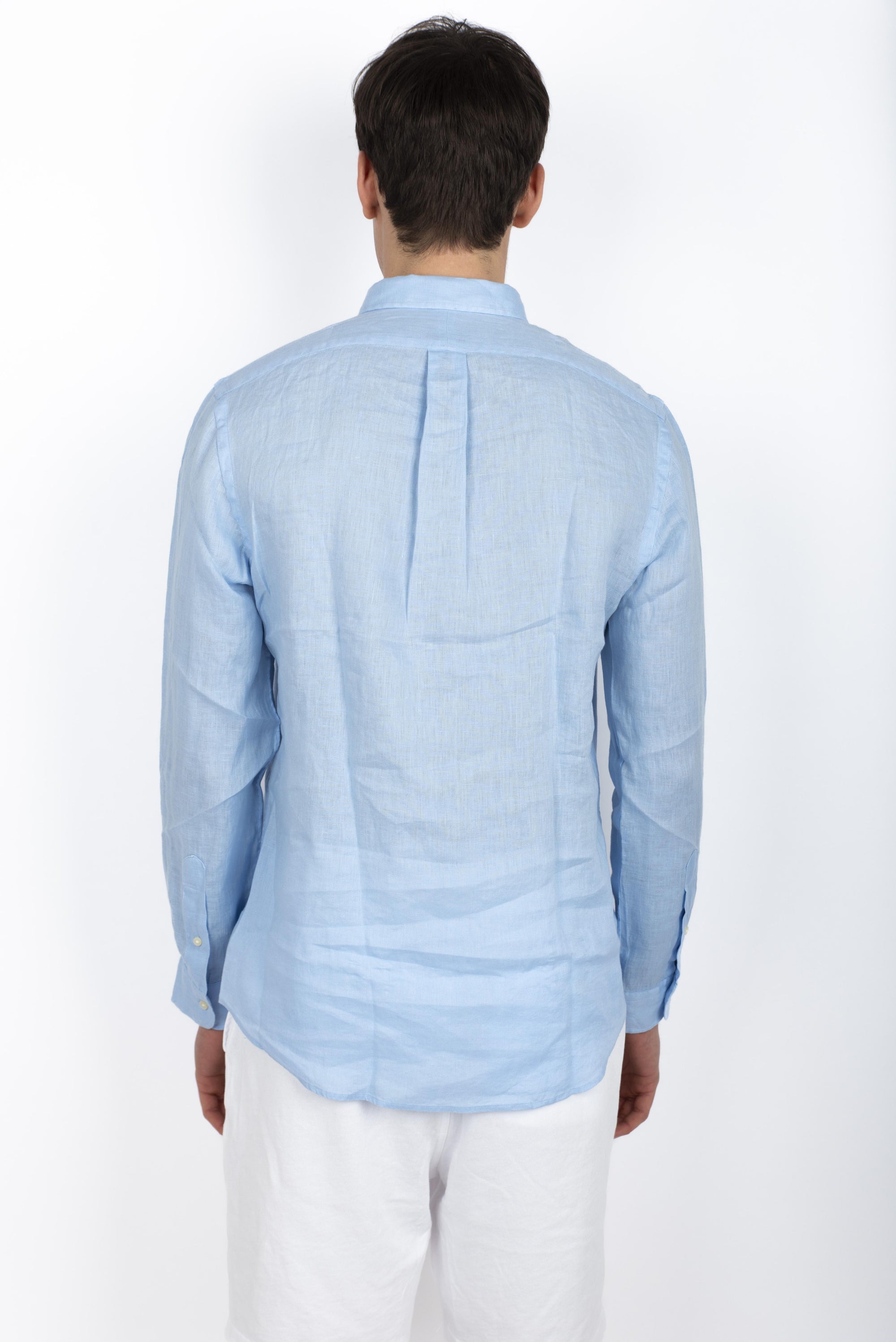 Camicia in lino Slim Fit blu ufficio 710968915 008 POLO RALPH LAUREN