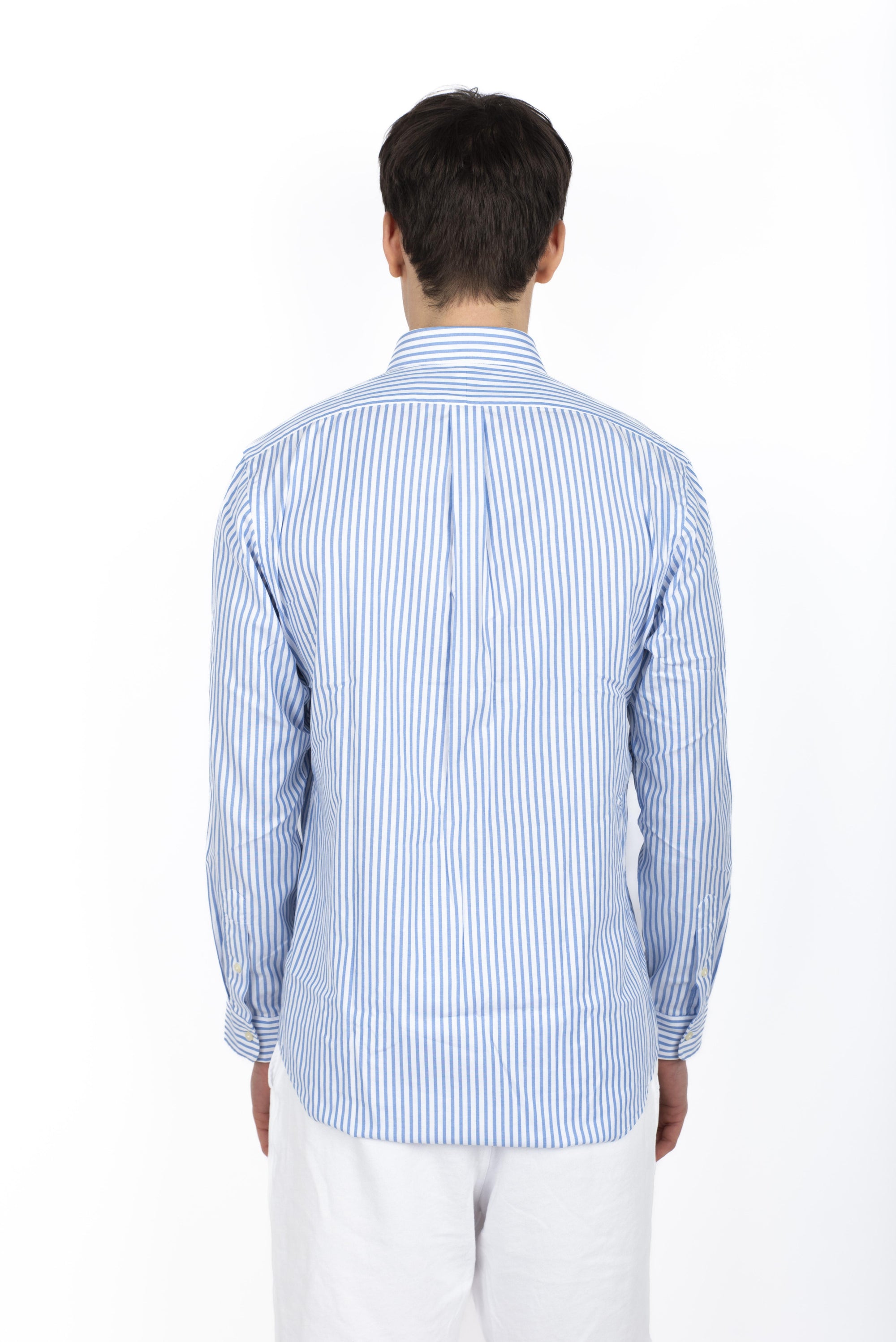 Camicia Oxford stretch Custom-Fit blu bianco 710886462 003 POLO RALPH LAUREN