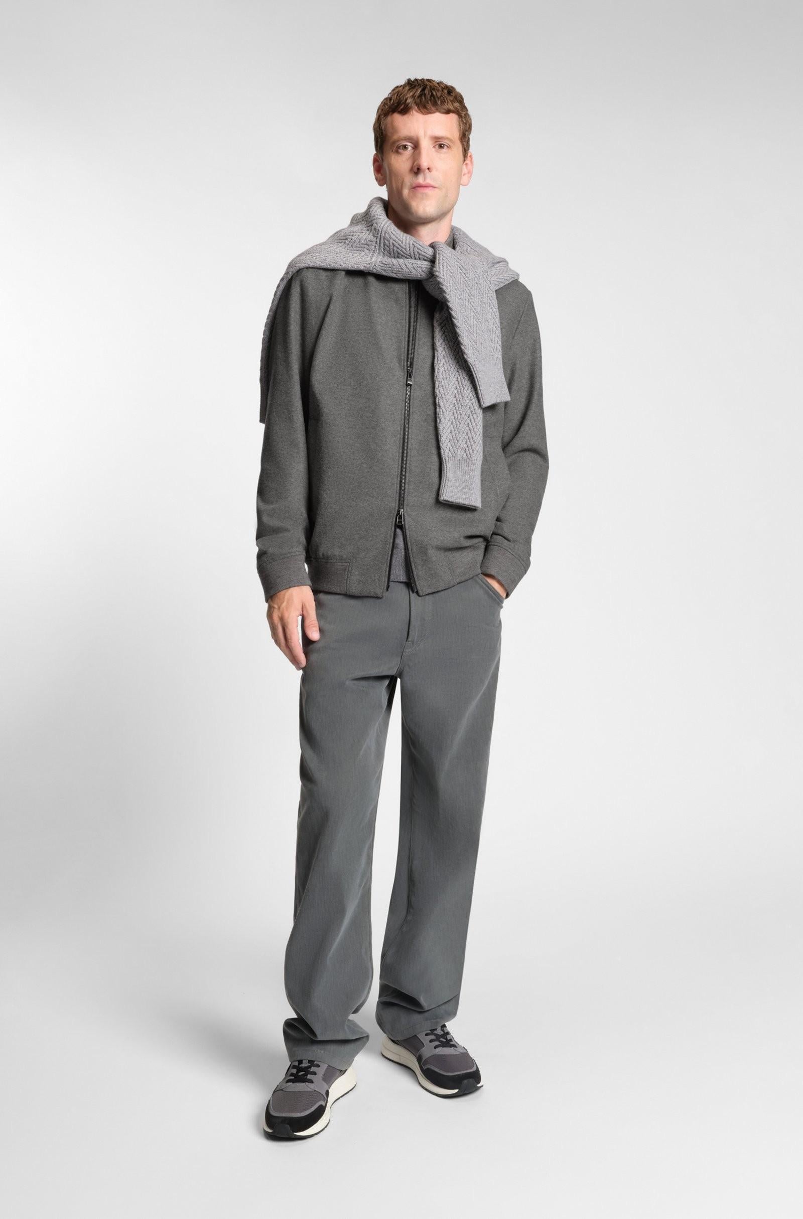 Giubbotto slim fit in flanella elasticizzata spazzolata 50551538 030 BOSS
