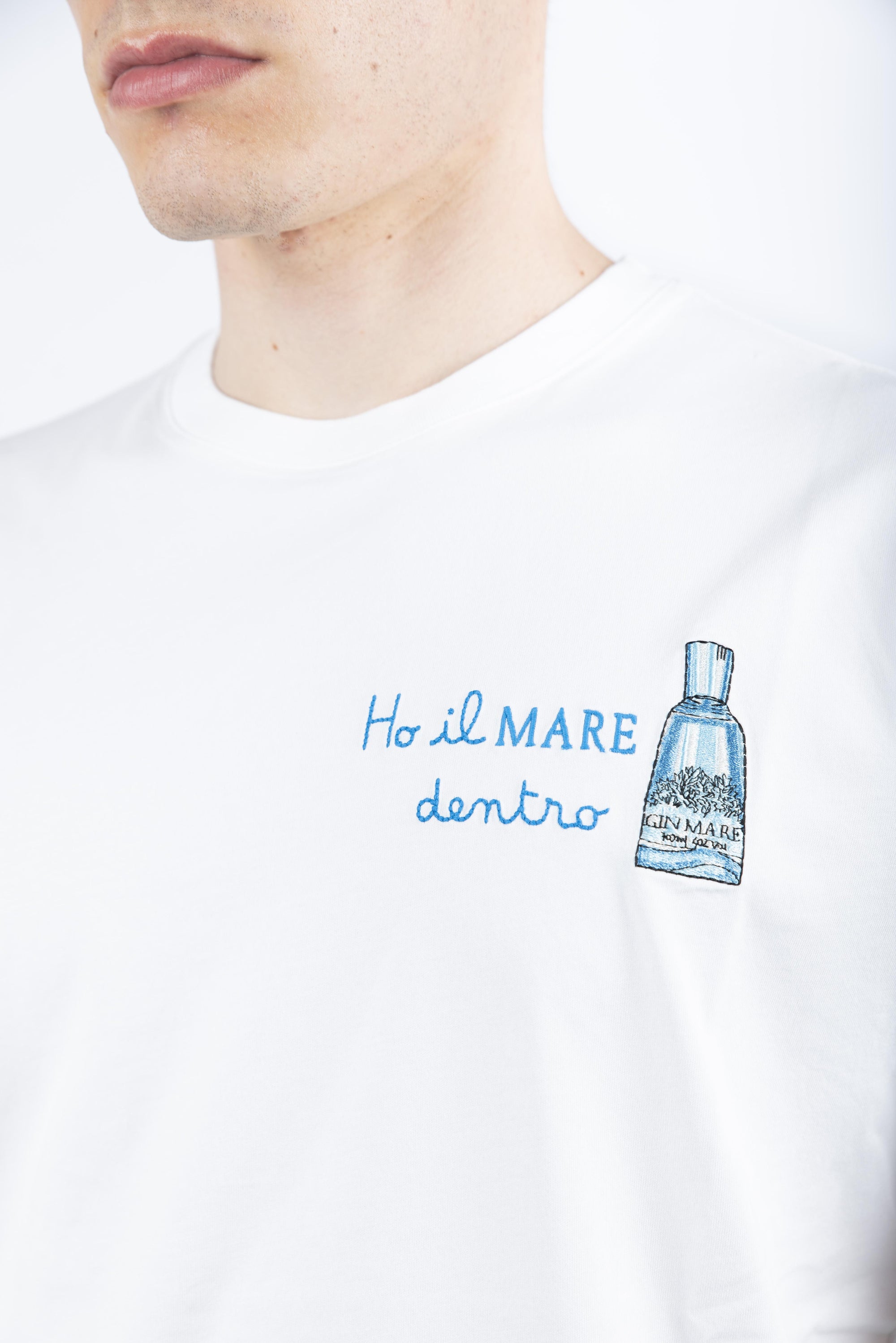 T-shirt Man in cotone con ricamo Special Edition TSHM001 05437H MC2 SAINT BARTH