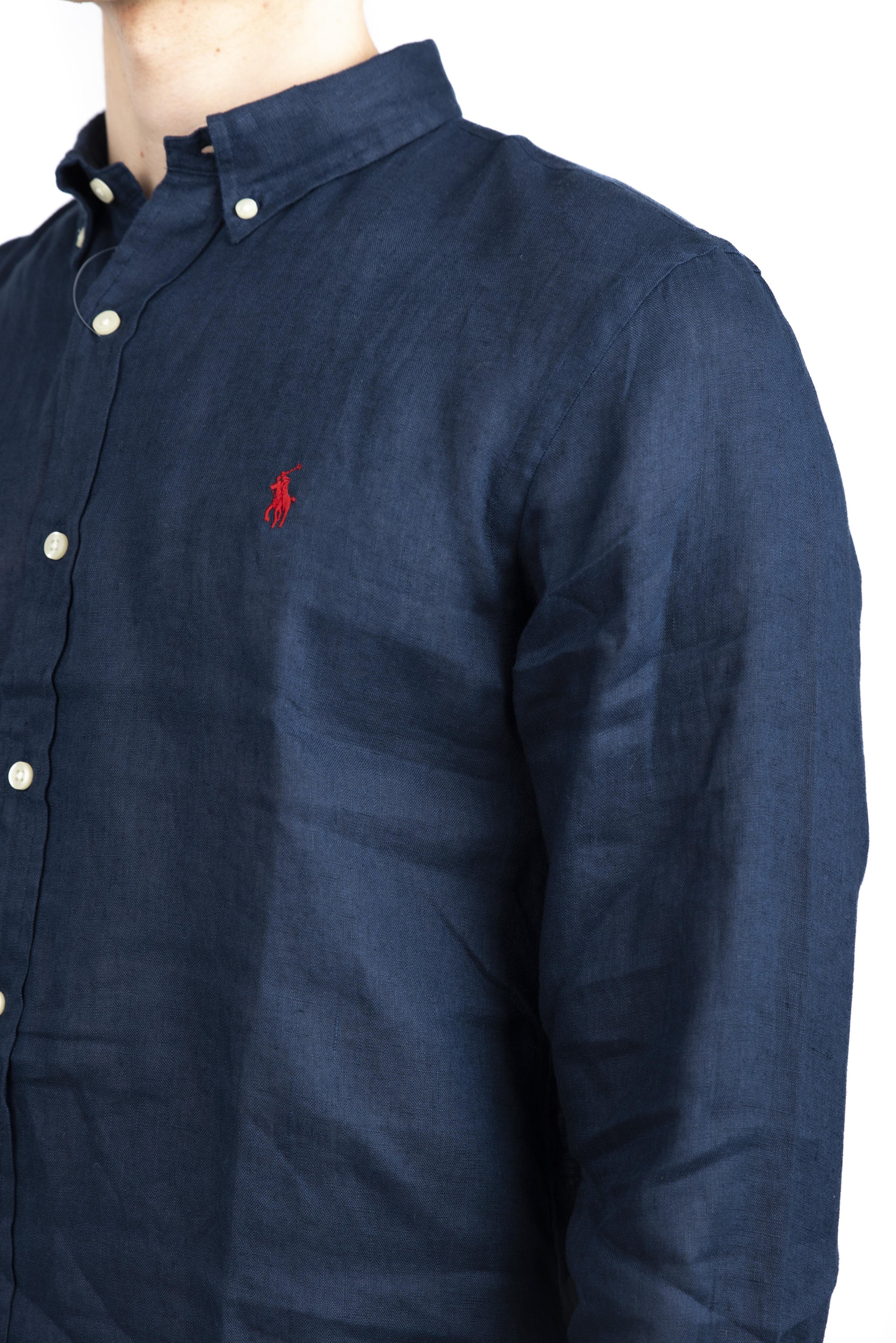 Camicia in lino Slim Fit blu navy newport 710968915 007 POLO RALPH LAUREN