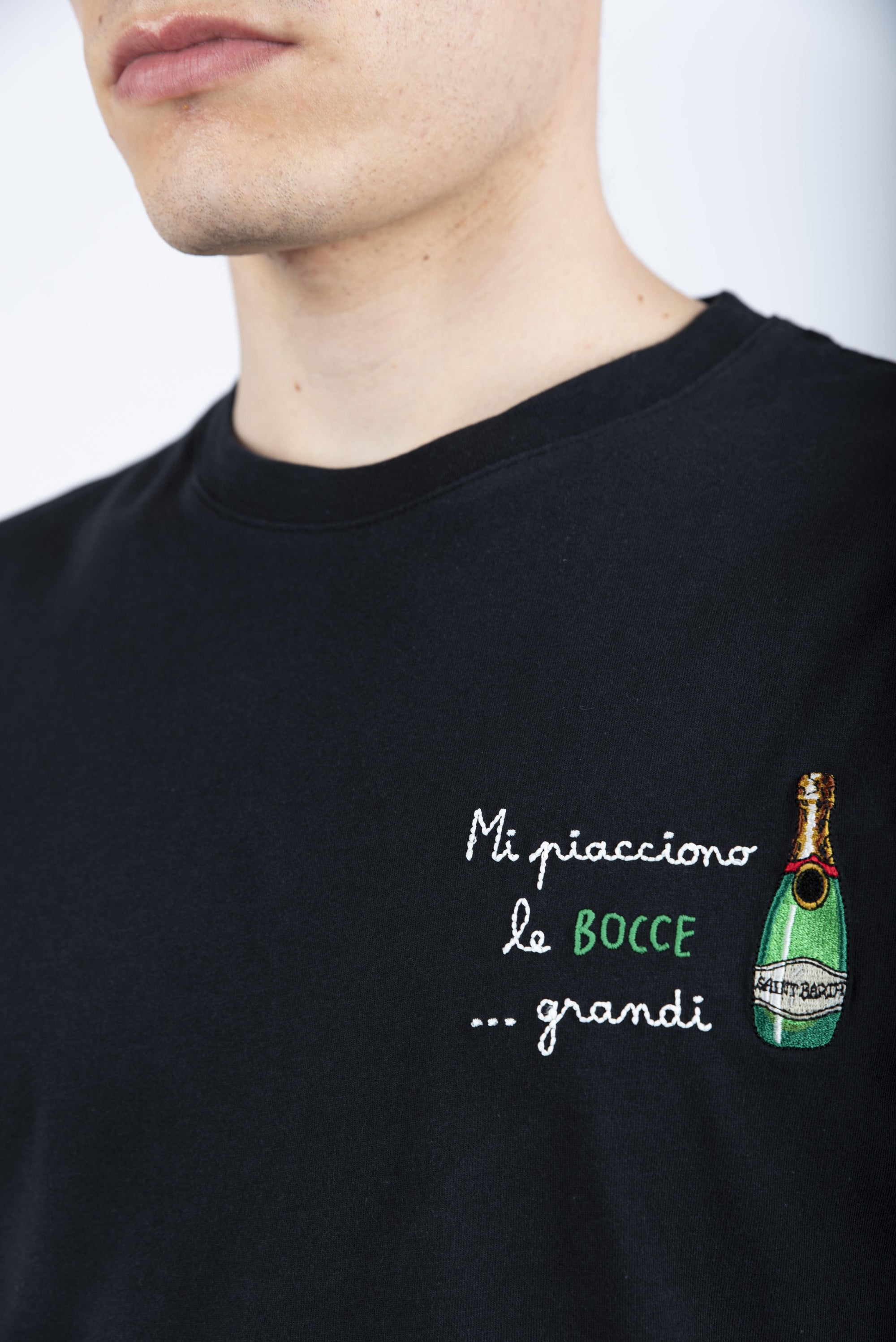 T-shirt Portofino in jersey di cotone Classic Fit con ricamo POT0001 00052H MC2 SAINT BARTH