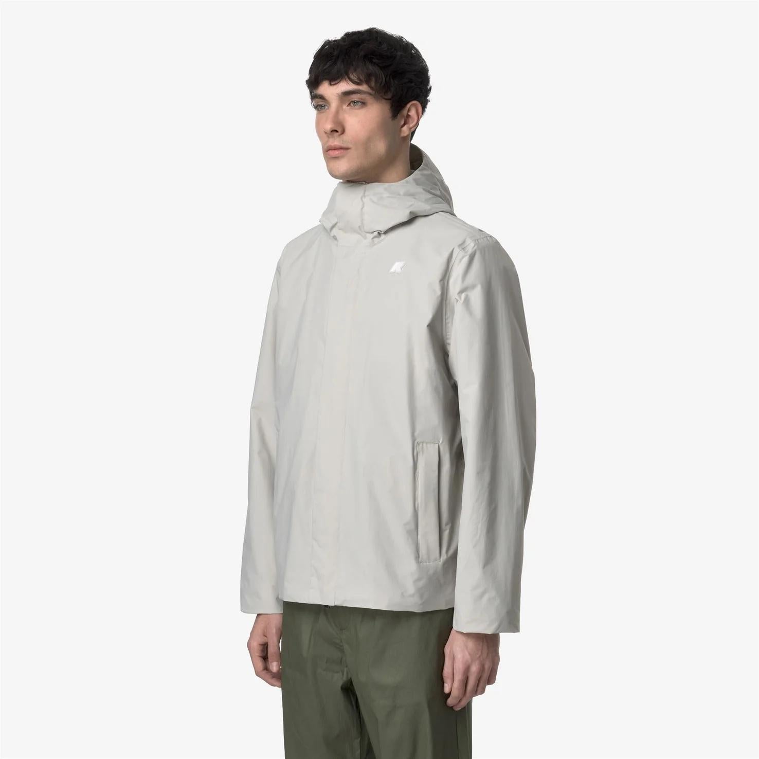 Giacca corta primaverile da uomo beige con caratteristiche impermeabili K1141QW 634 K-WAY