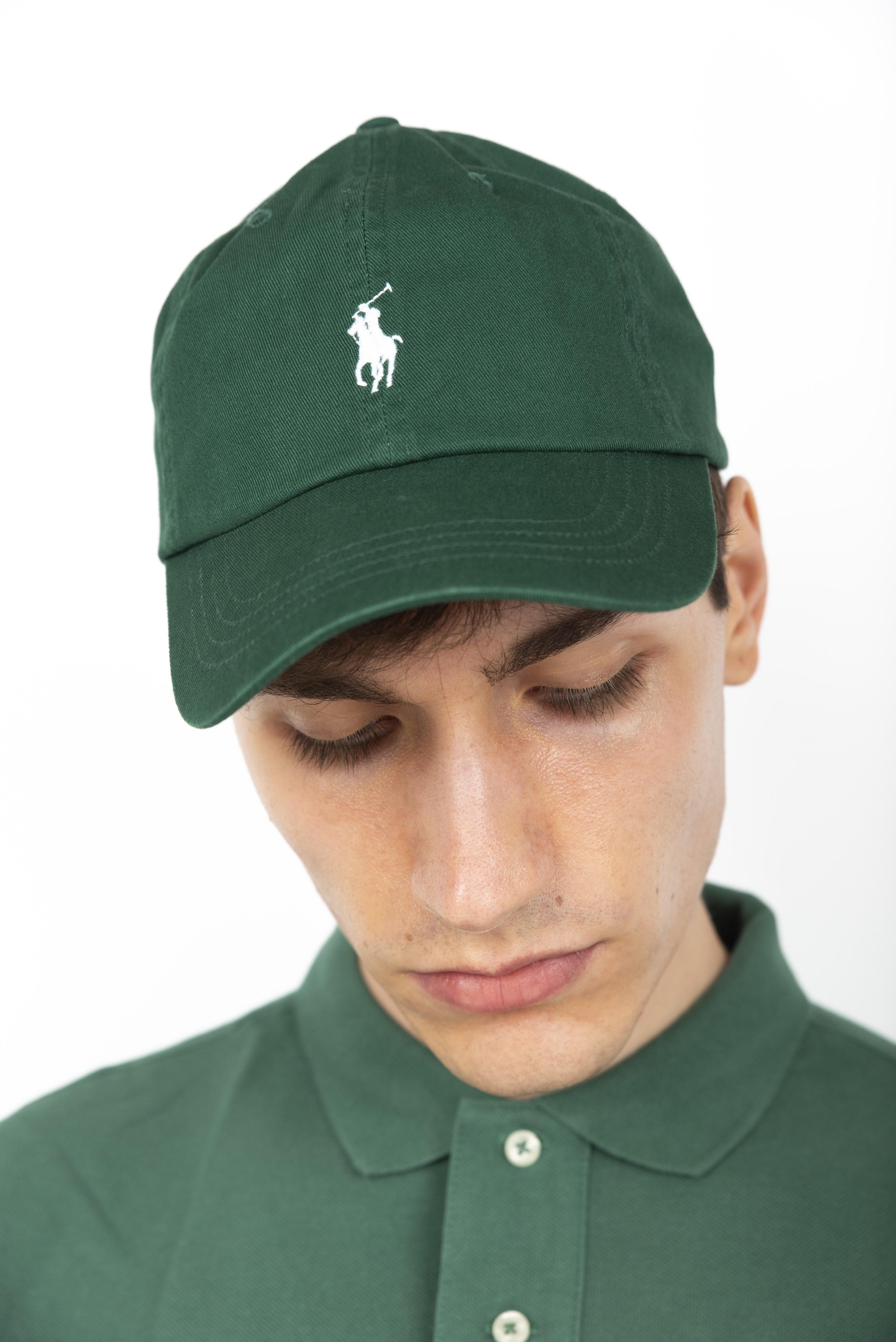 Cappellino in chino di cotone verde 710667709 149 POLO RALPH LAUREN