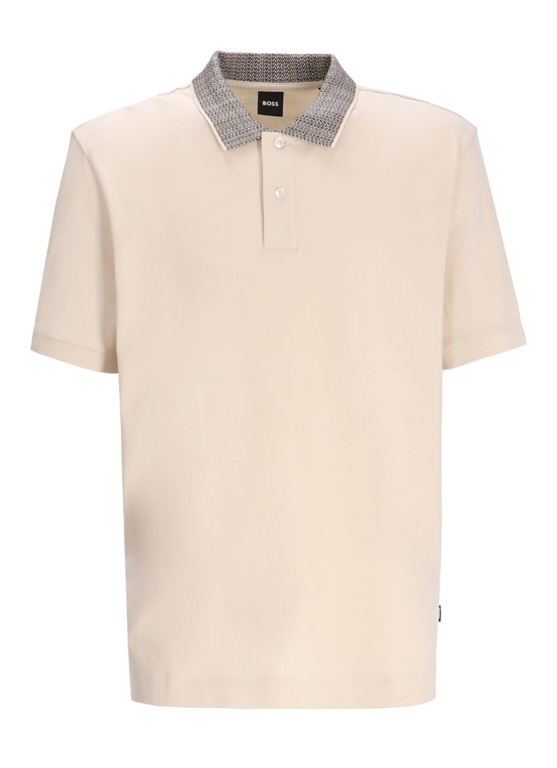 Polo in cotone Prima con colletto con motivo 50545487 131 BOSS
