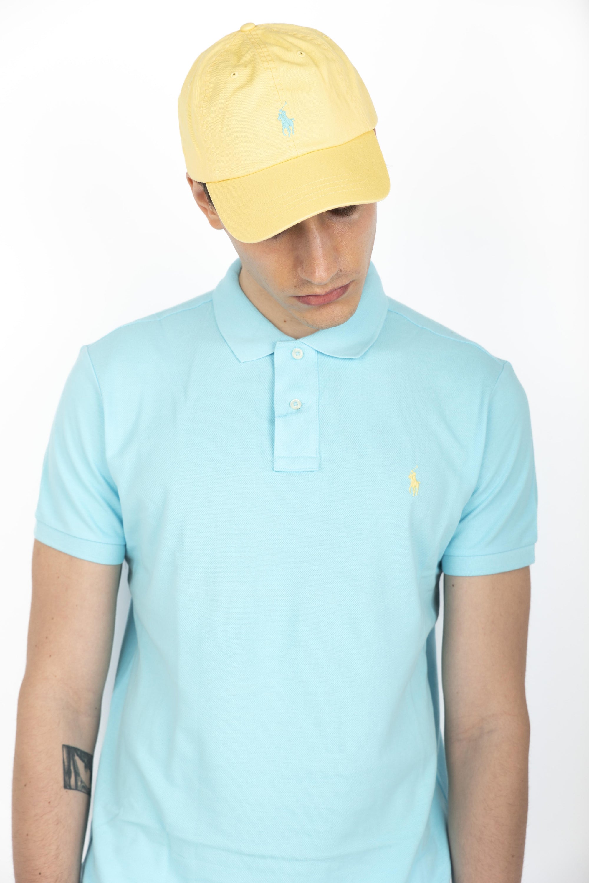 Cappellino in chino di cotone giallo 710667709 043 POLO RALPH LAUREN