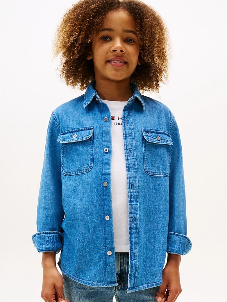 Camicia in denim mid wash THKB0KB09688T 1A4 TOMMY HILFIGER