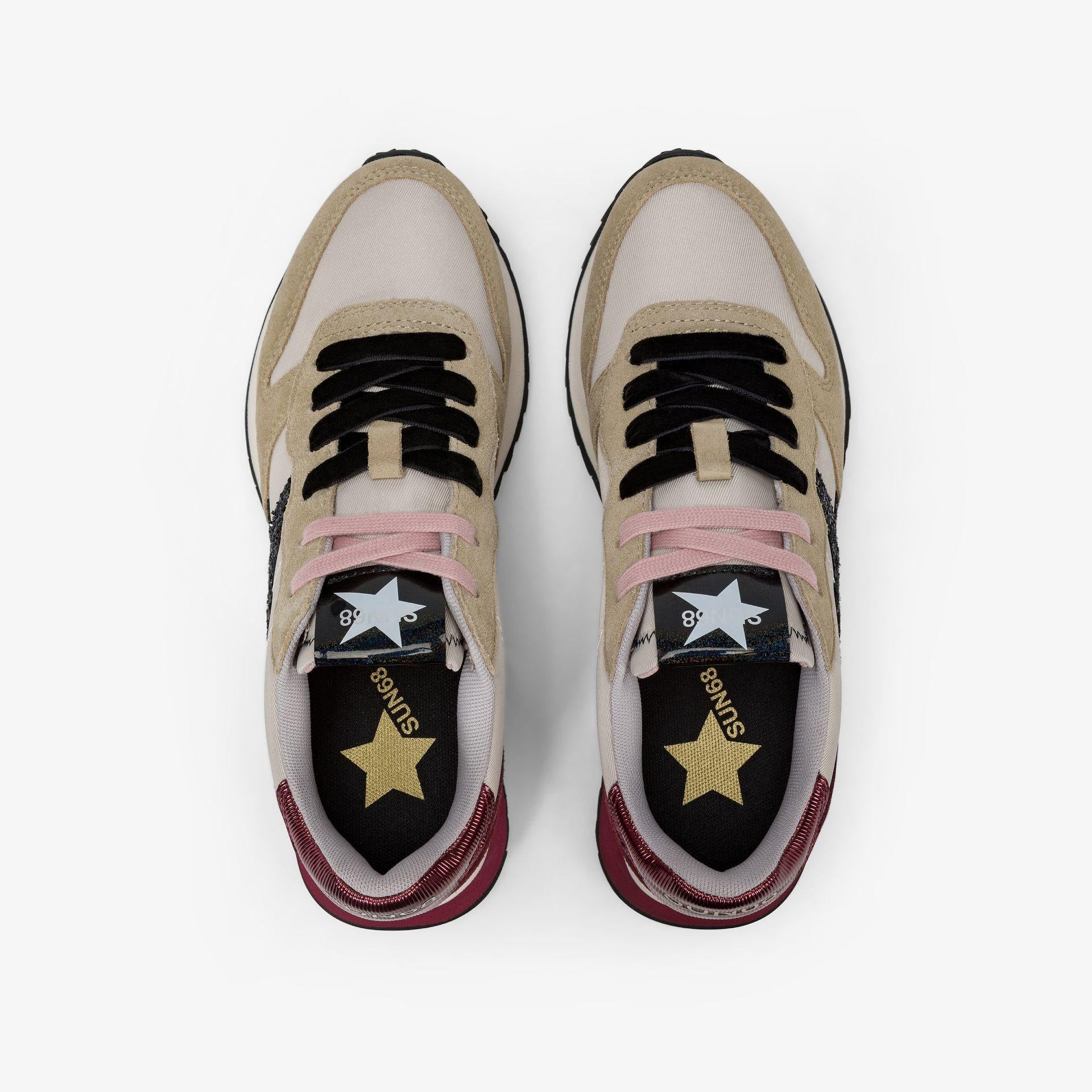 Sneaker Stargirl Glitter in nylon e suede Z45217 1635 SUN68 SHOES