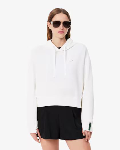 Felpa con cappuccio corta in cotone SF0281 001 LACOSTE