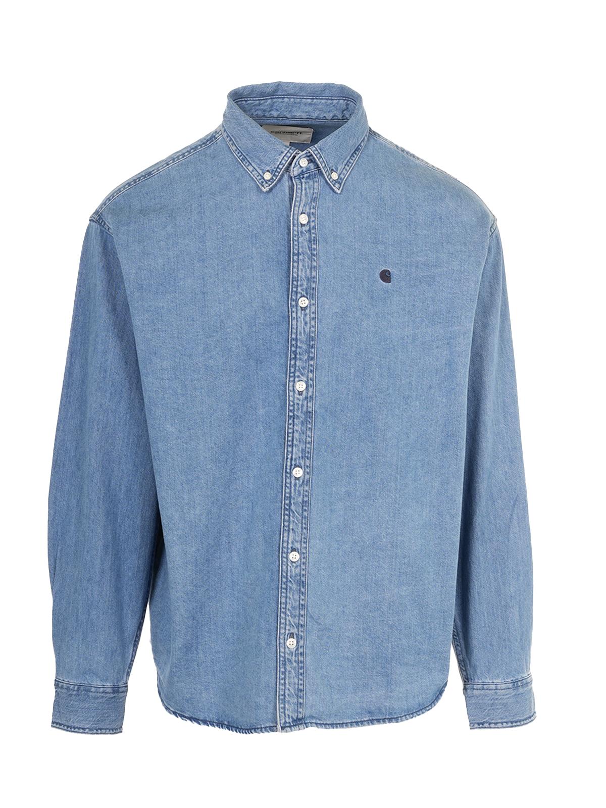 L/S Lucas Shirt blu stone washed I034525 0106 CARHARTT WIP