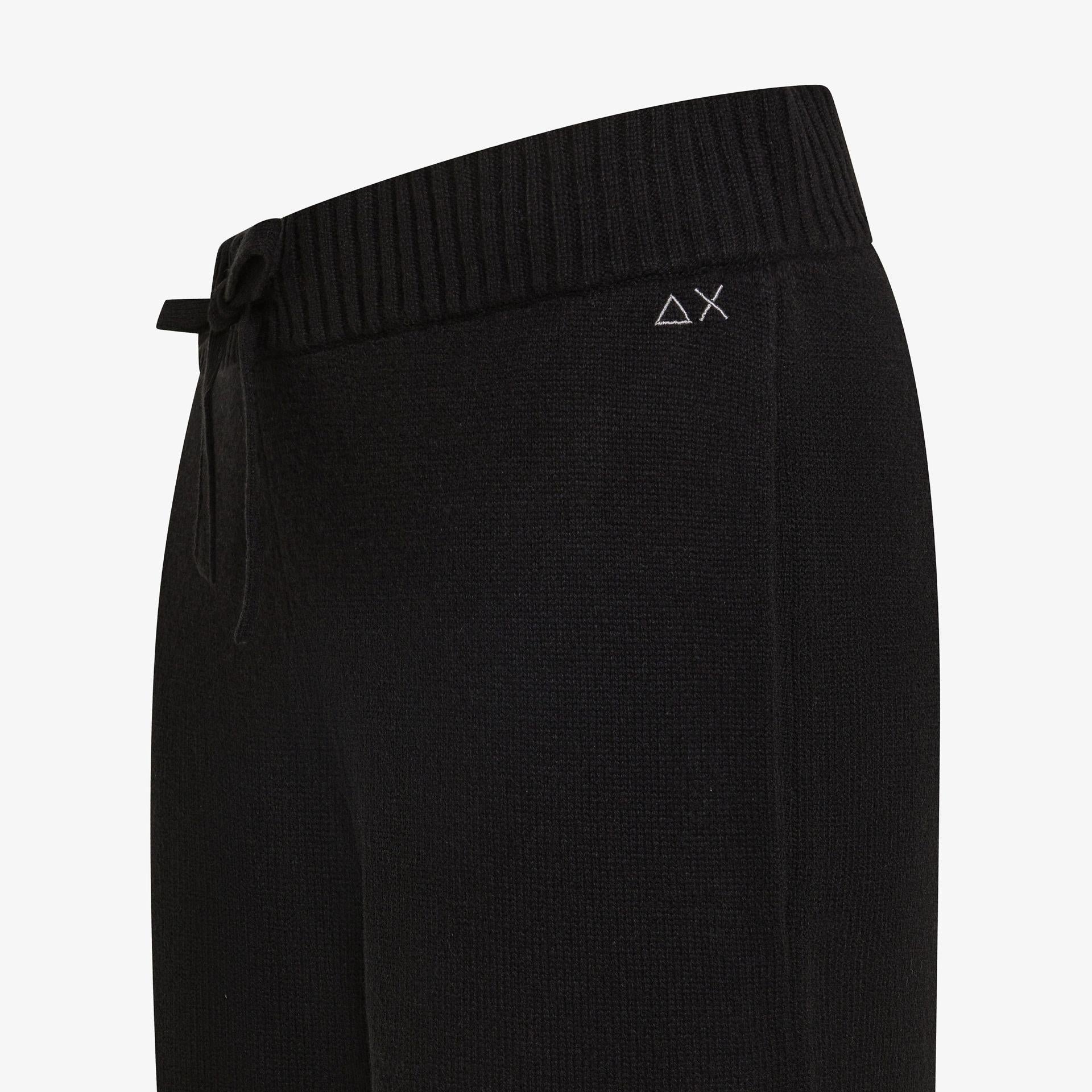 Pantaloni in lana e cashmere nero K45212 11 SUN68