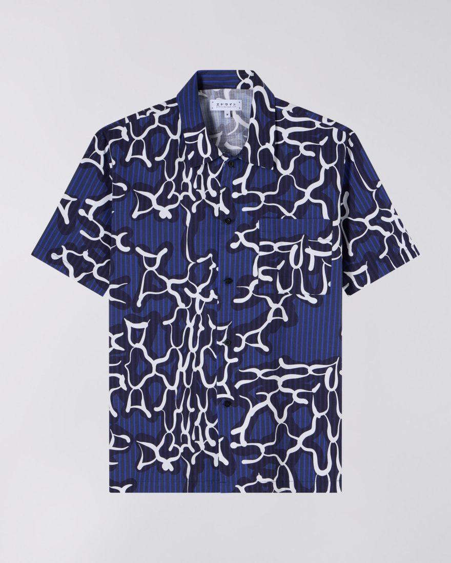 Yugami Stripes Shirt SS viola I034974 0867 EDWIN