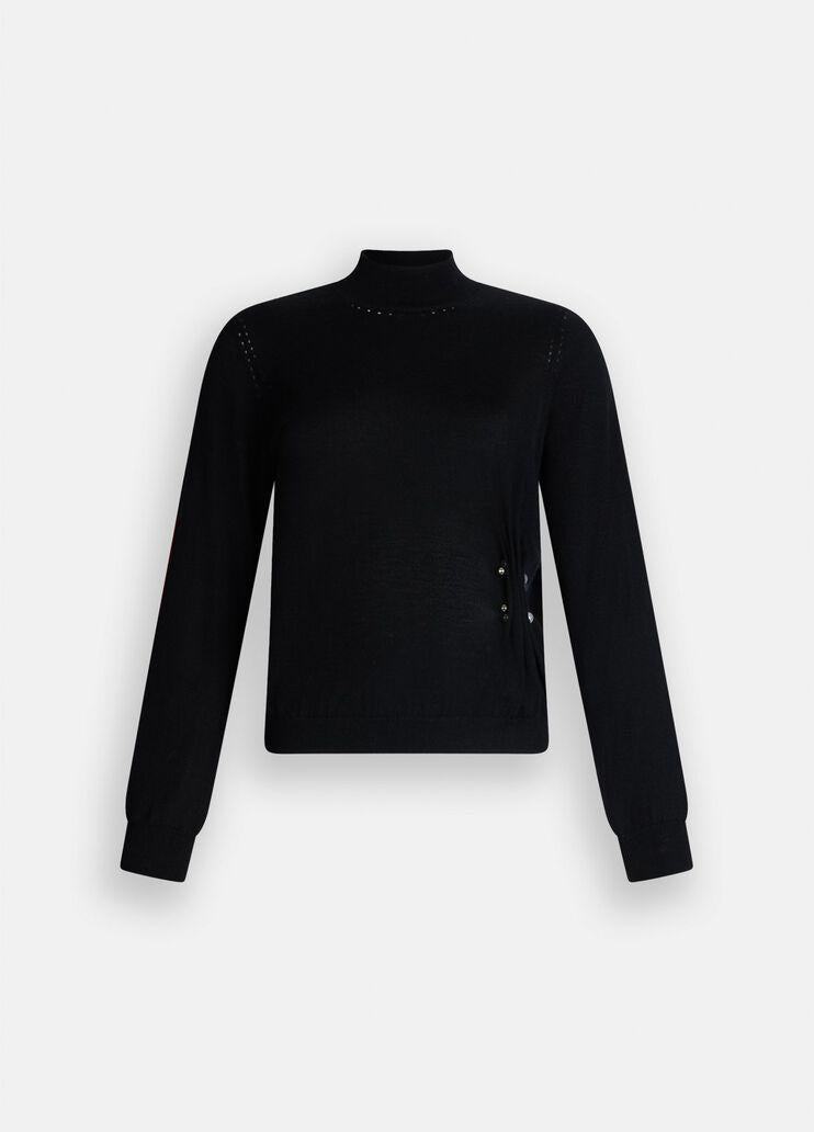 Maglia in lana con perle CF5041MA82O 22222 LIU JO BLACK