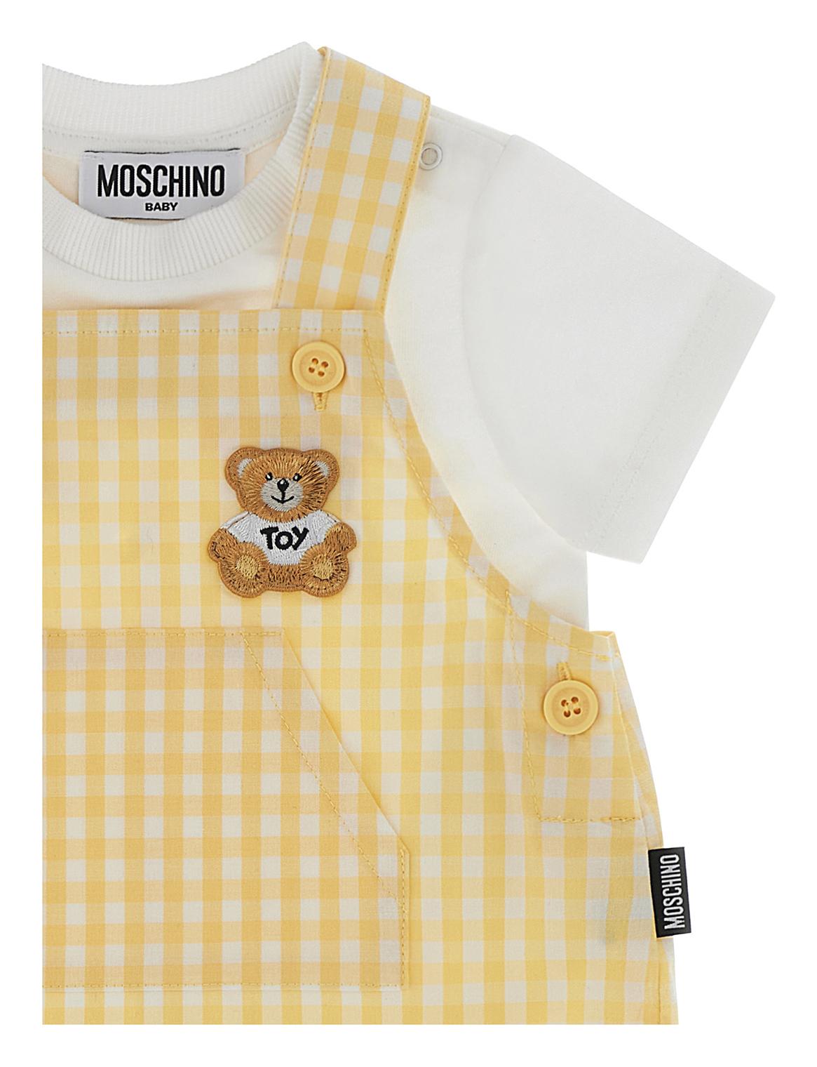 Completo salopette neonato MUG01DLME05 85025 MOSCHINO BABY