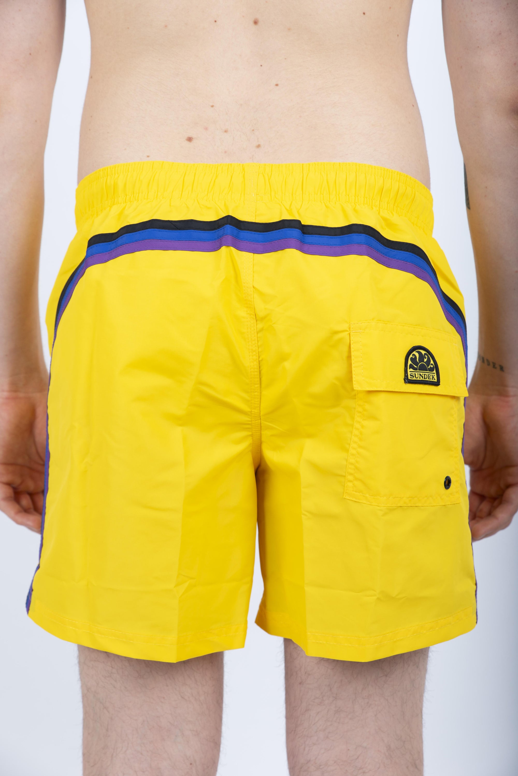 Costume da bagno corto vita elasticata Iconic Taffeta Dark Rainbow giallo M504BDTA1X1 77204 SUNDEK