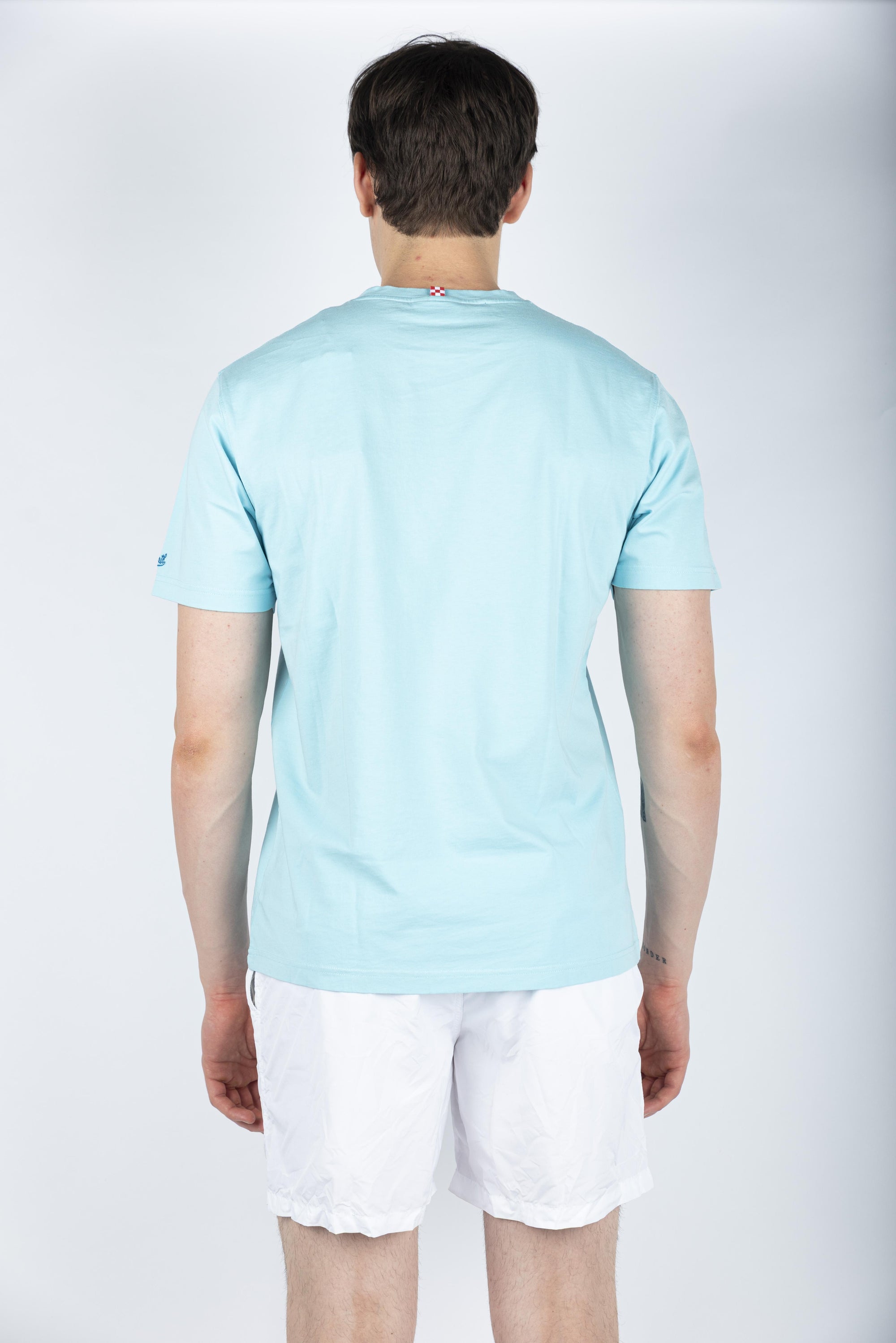 T-shirt in cotone con ricamo Ho voglia di amare Gin Mare azzurro Special Edition TSHM001 05435H MC2 SAINT BARTH