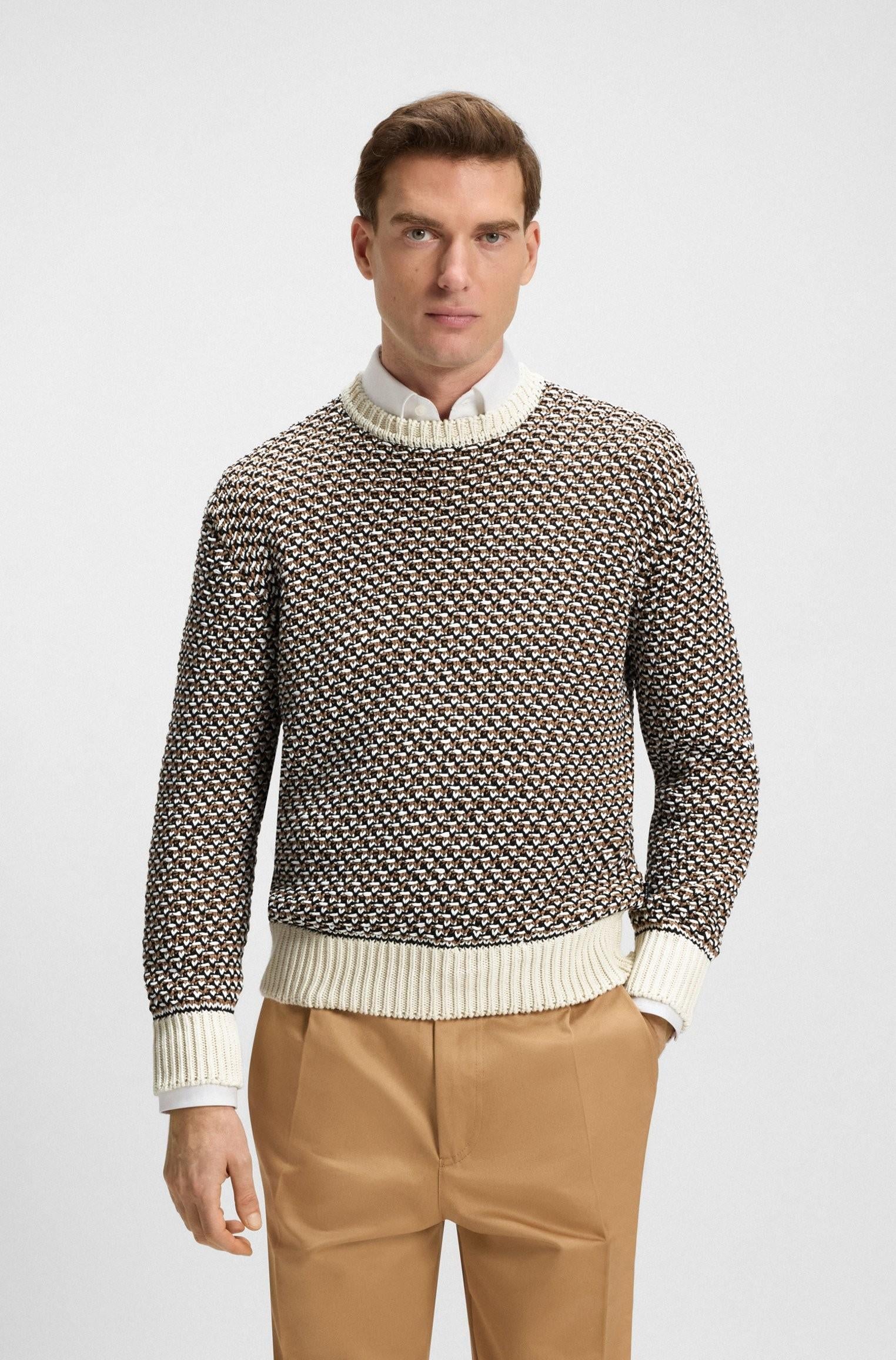 Maglione in cotone con una lavorazione pregiata 50543159 131 BOSS