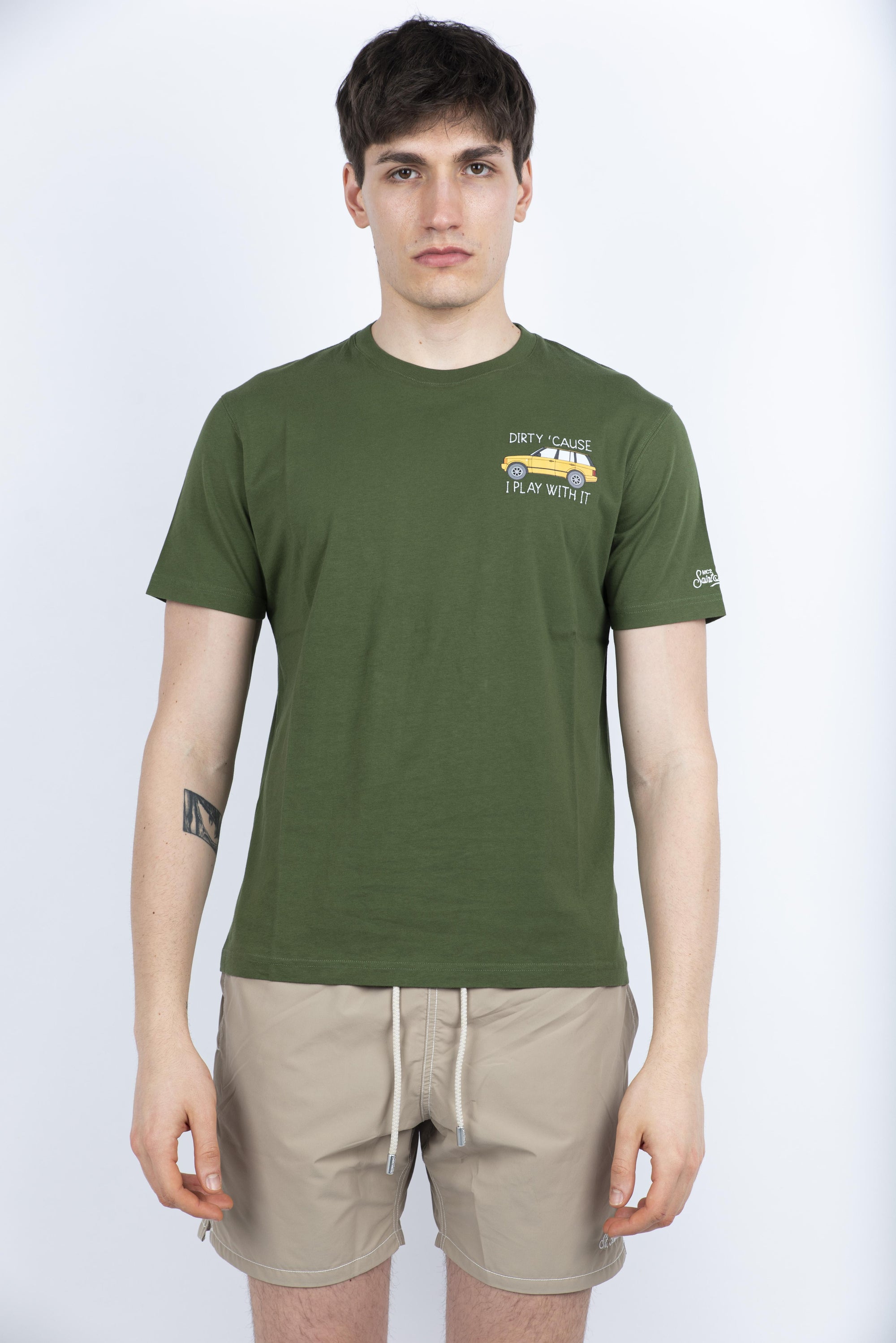 T-shirt Man in cotone con ricamo Special Edition TSHM001 02694H MC2 SAINT BARTH