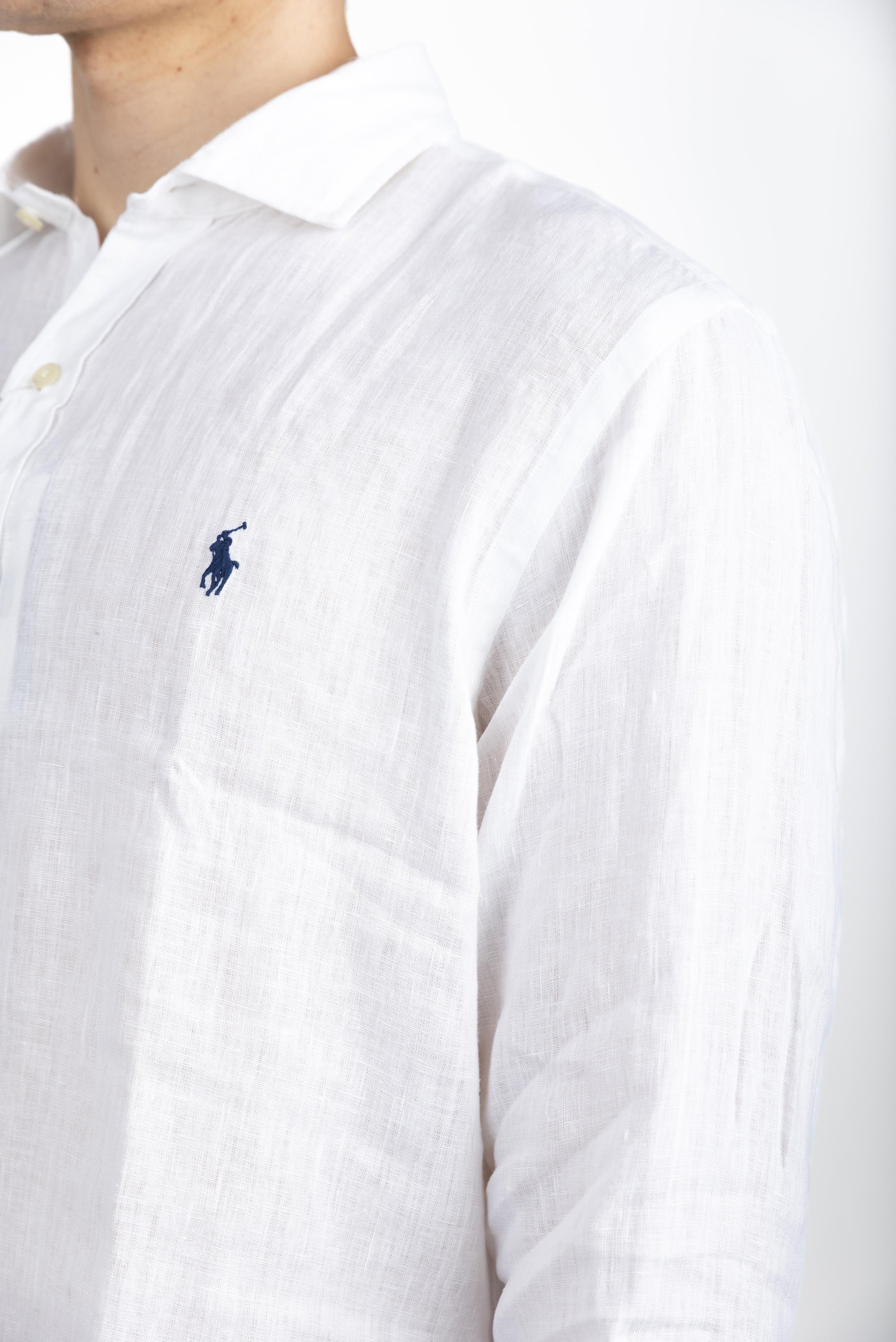 Camicia in lino Custom Fit bianco ceramica P 710974779 005 POLO RALPH LAUREN