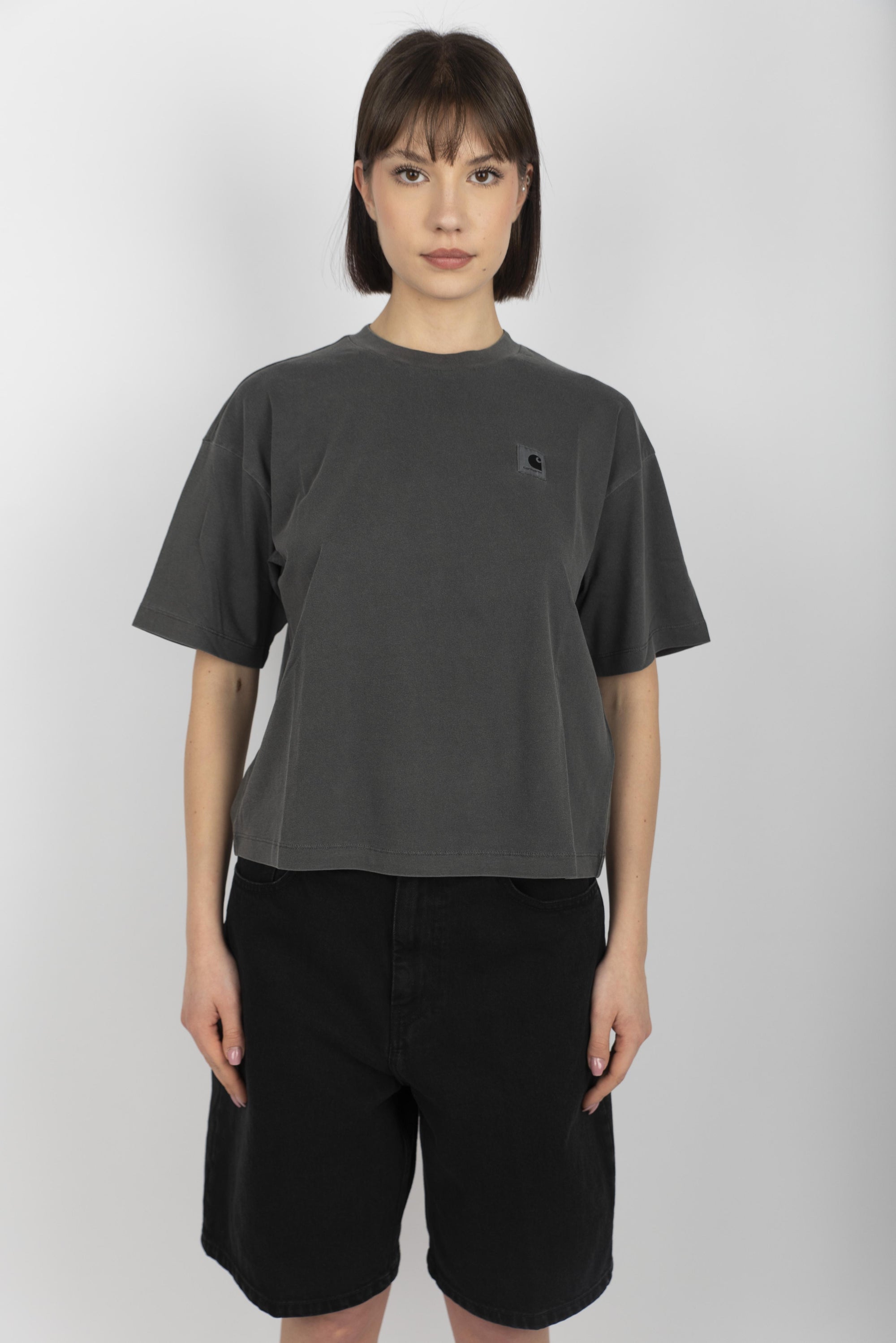 T-shirt Women's S/S Nelson graphite garment dyed I033051 87GD CARHARTT WIP