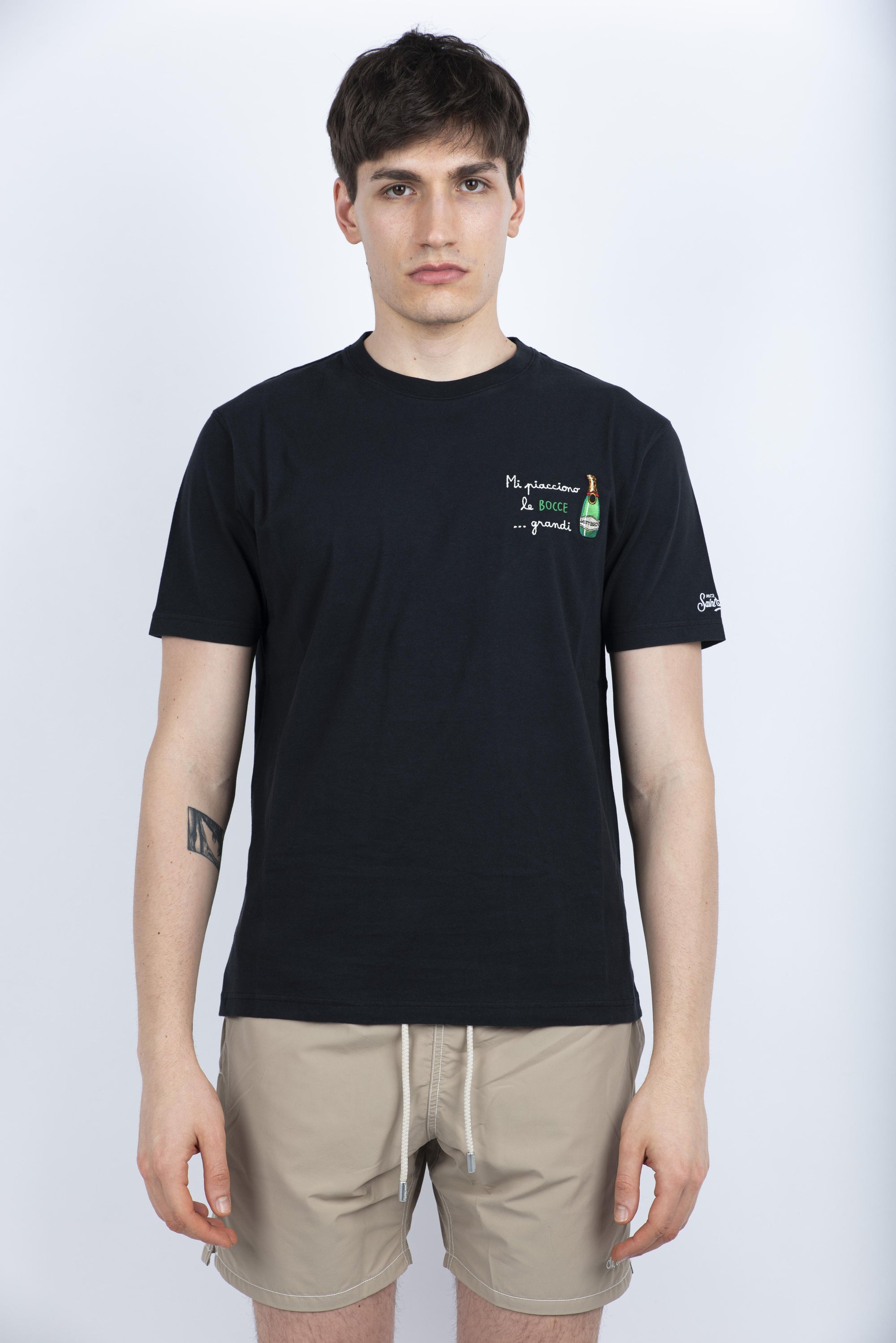 T-shirt Portofino in jersey di cotone Classic Fit con ricamo POT0001 00052H MC2 SAINT BARTH