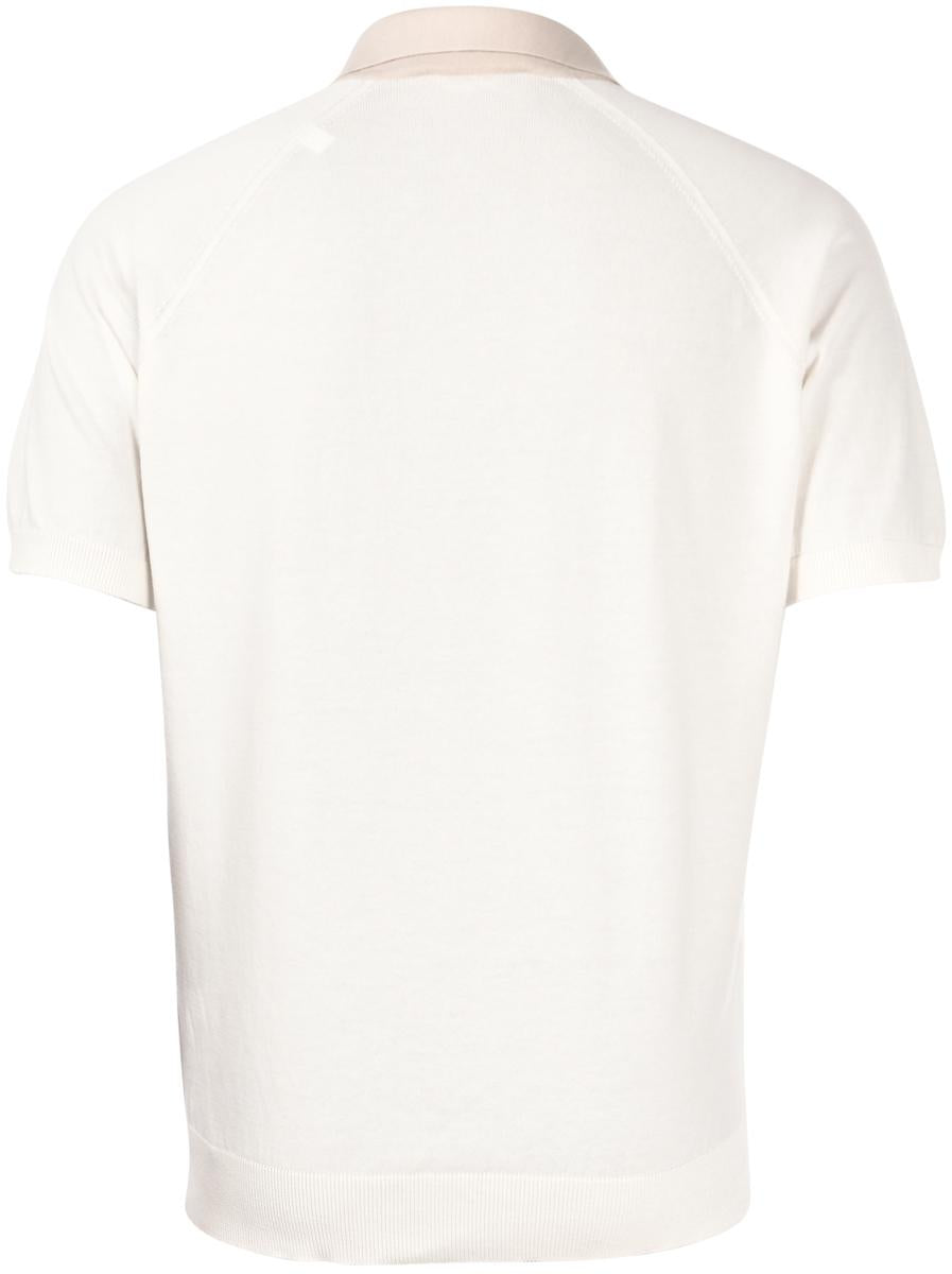 Polo skipper in maglia raglan cotone organico panna sabbia 57165/18045 005 GRAN SASSO