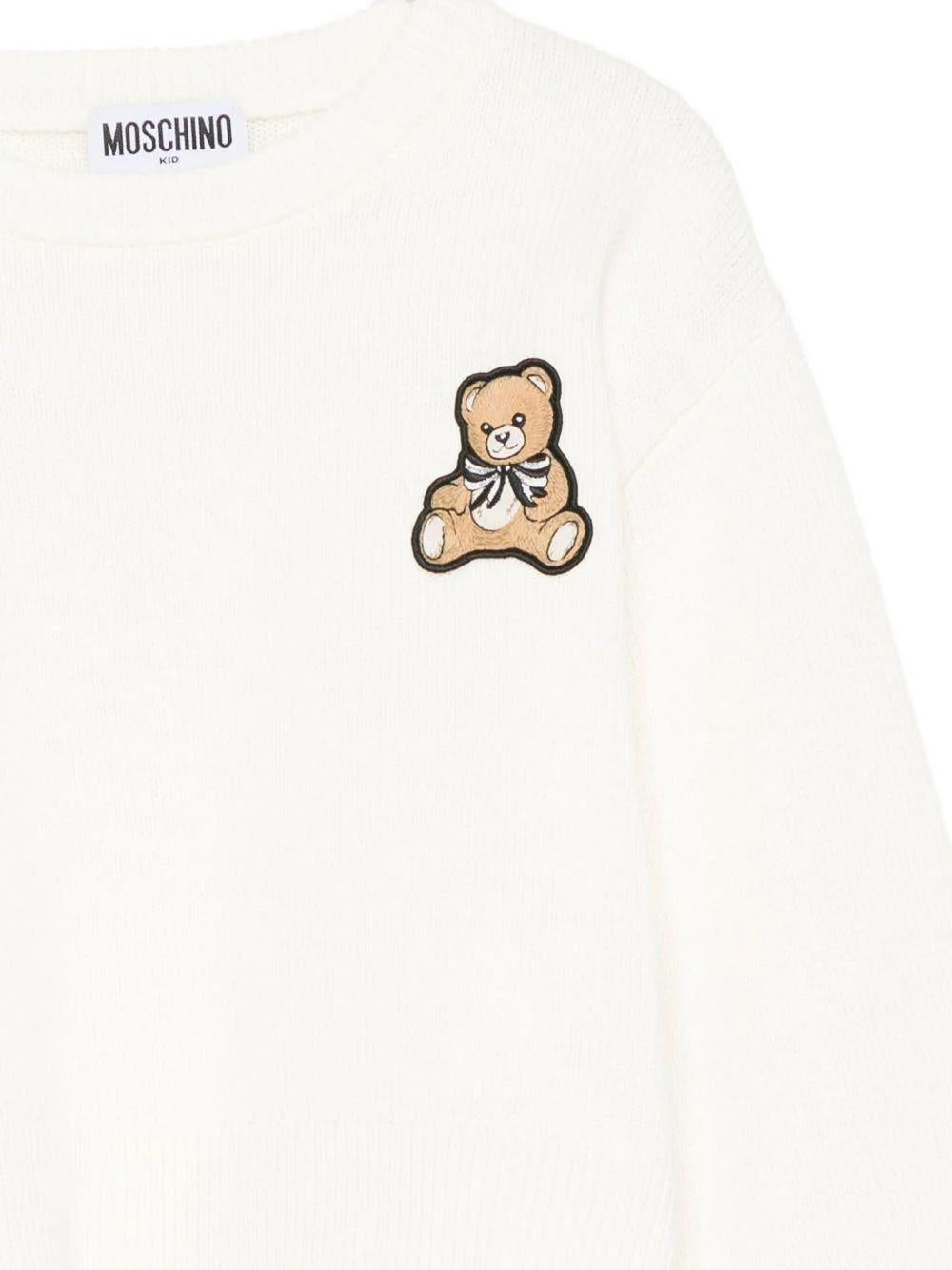 Maglione con motivo Teddy Bear HDW029LHE66 10063 MOSCHINO KID