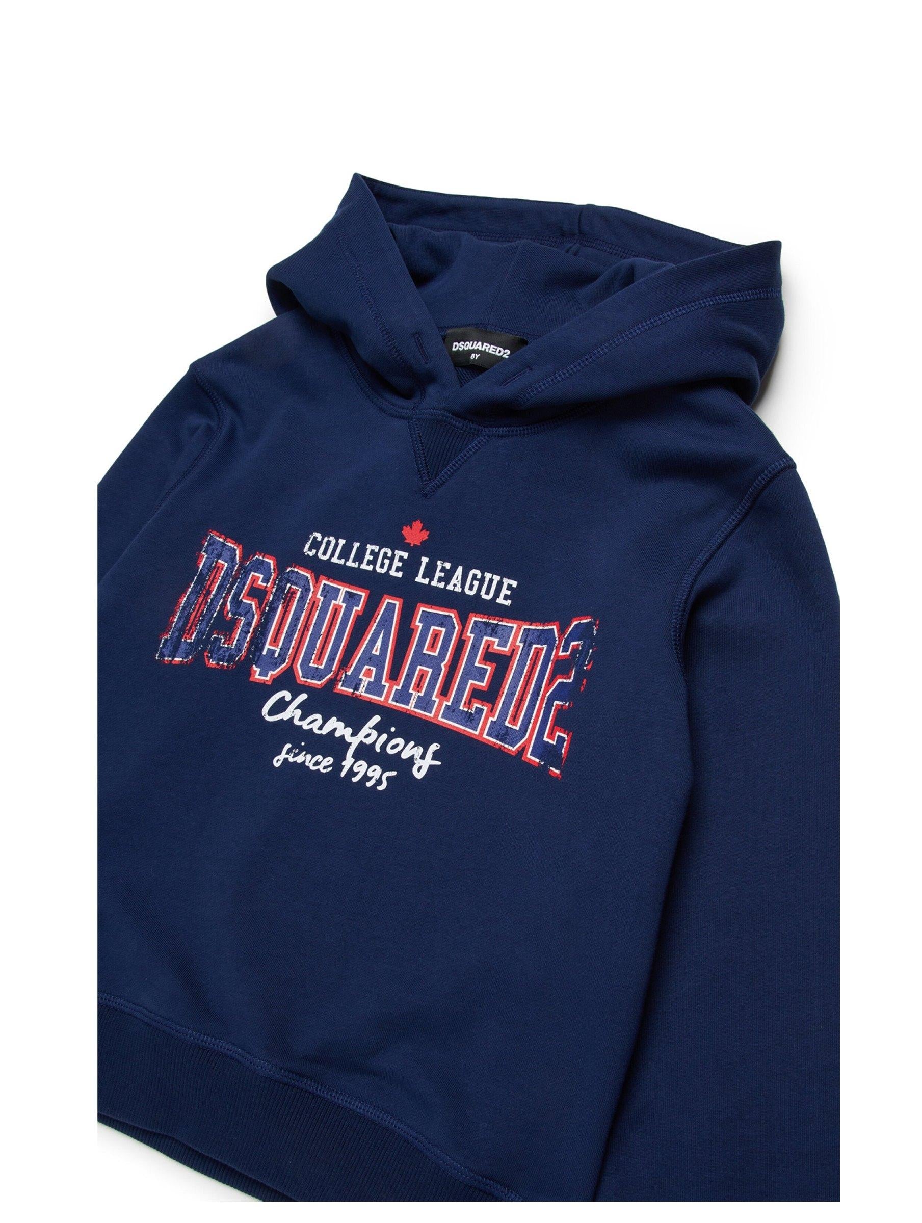D2Kids Junior College Hoodie Blue DQ2744D0ACC DQ880 DSQUARED2