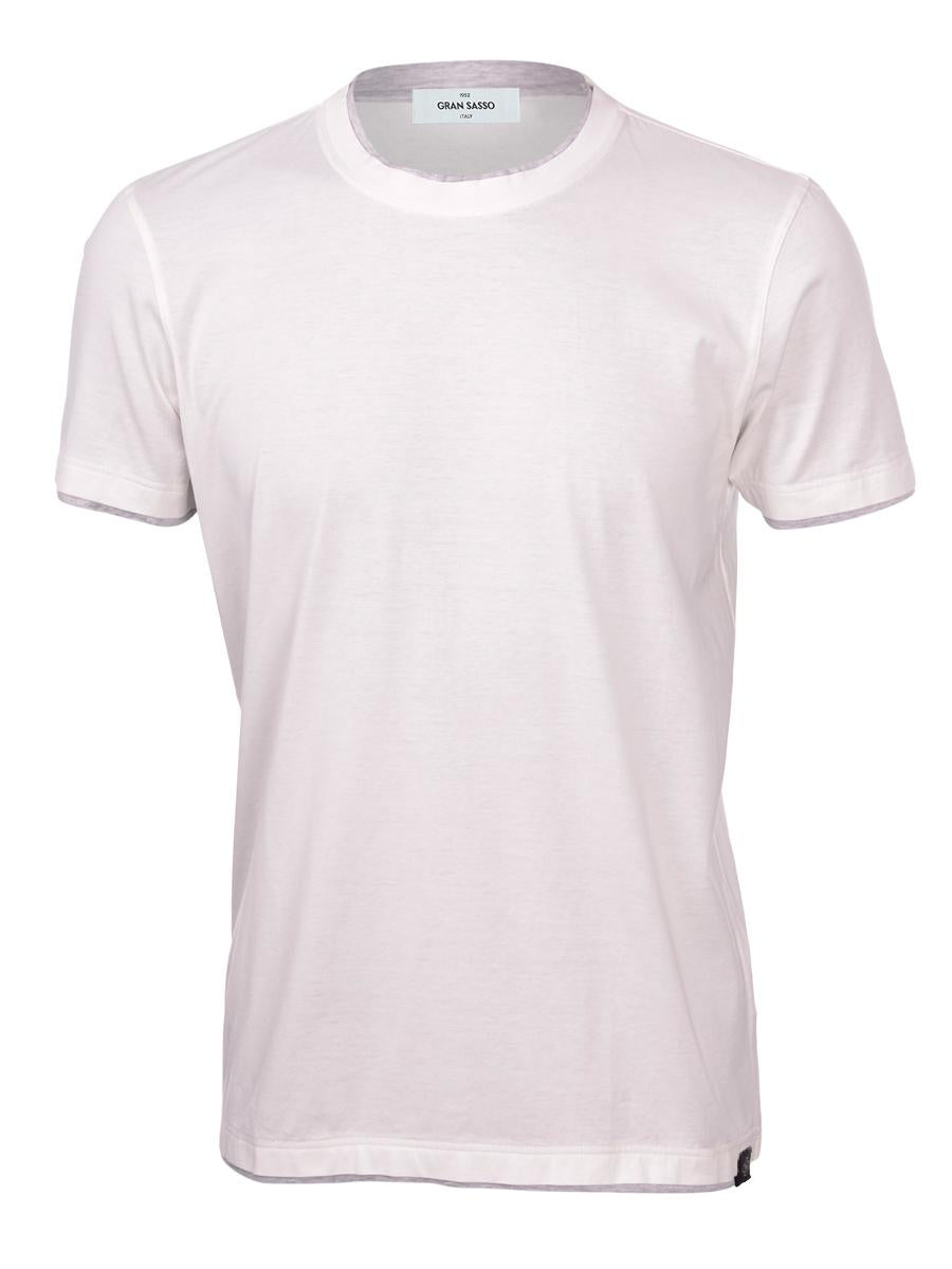 T-shirt con profili bianco grigio 60123/73710 005 GRAN SASSO