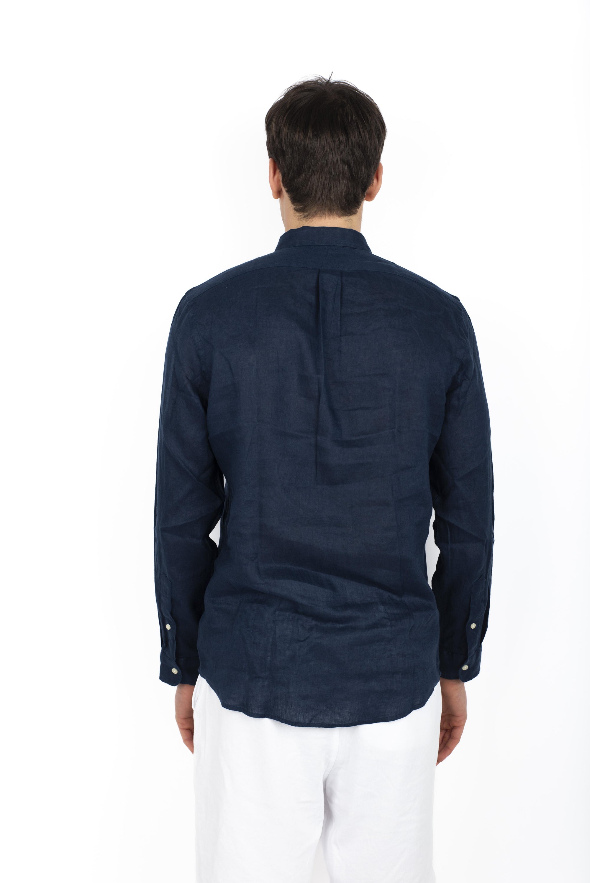 Camicia in lino Slim Fit blu navy newport 710968915 007 POLO RALPH LAUREN
