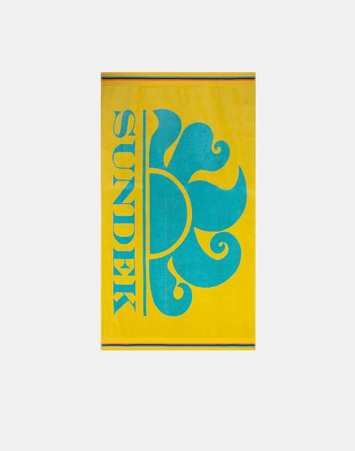 New classic telo mare jacquard con logo giallo AM312ATC1050 77201 SUNDEK