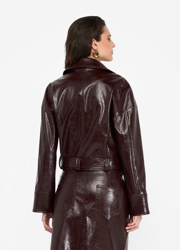 Giacca biker glossy UF5231E1038 X0722 LIU JO BLUE DENIM