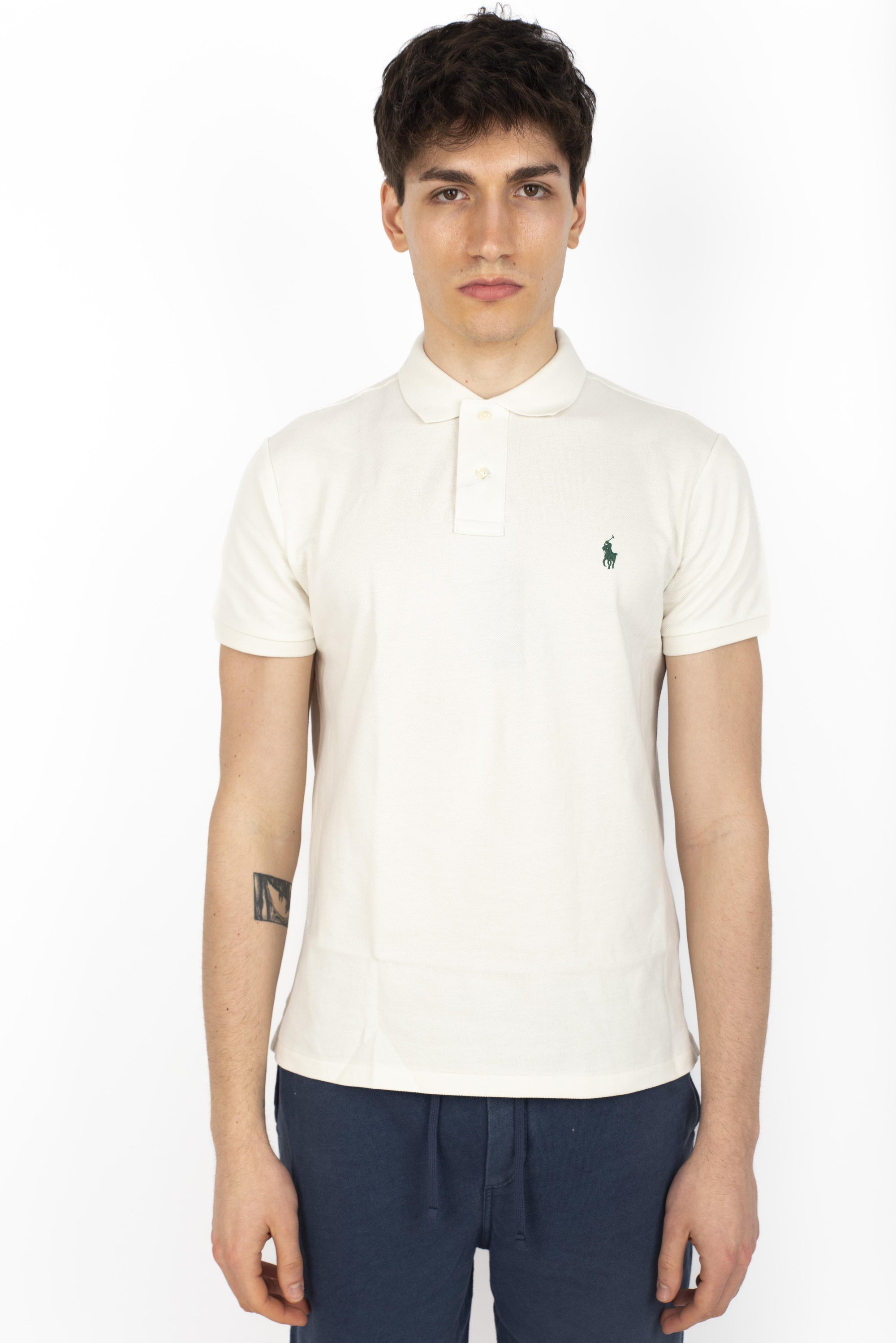 Polo crema in piqué Slim Fit 710680784 426 POLO RALPH LAUREN