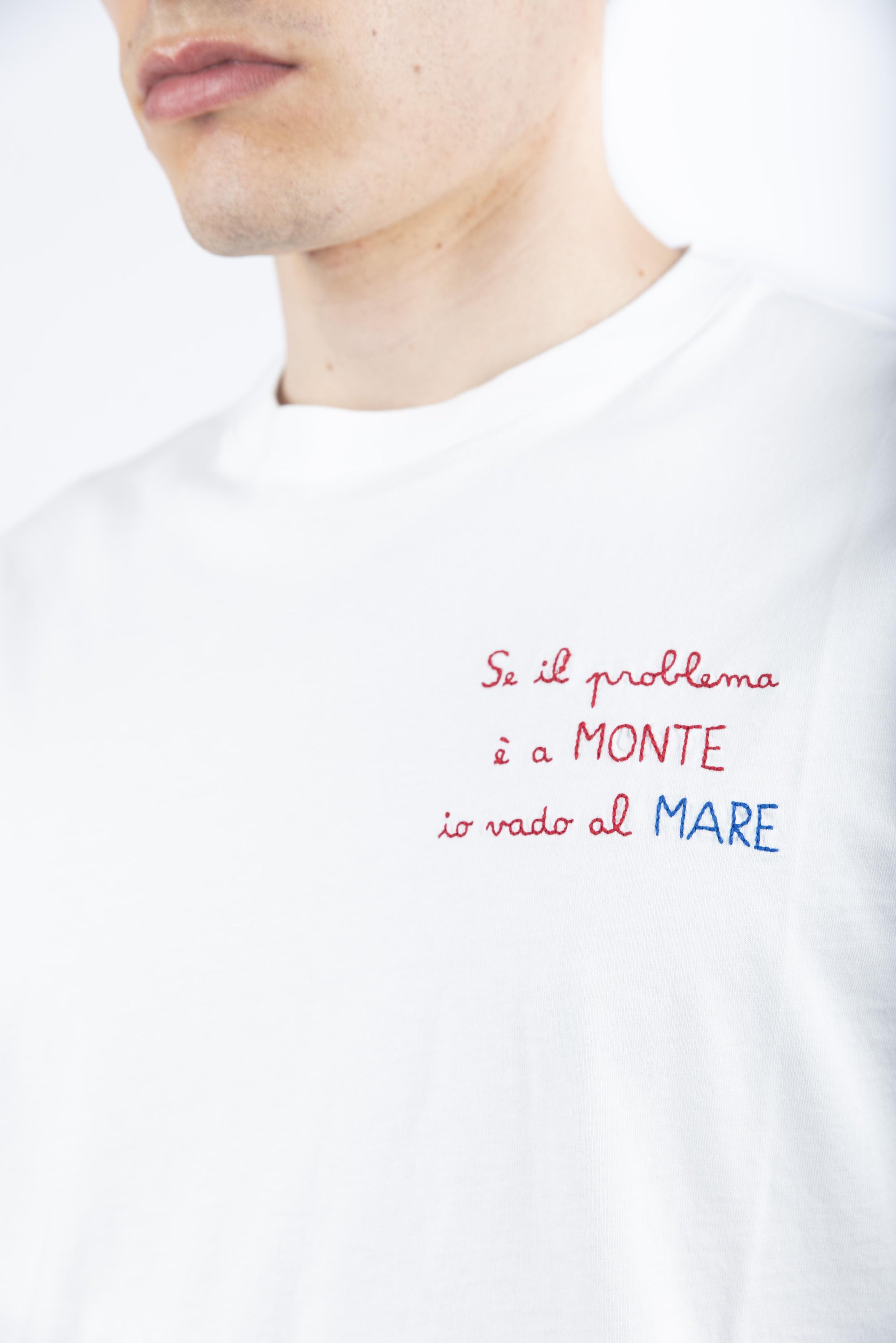 T-shirt Portofino in jersey di cotone Classic Fit con ricamo POT0001 05282H MC2 SAINT BARTH