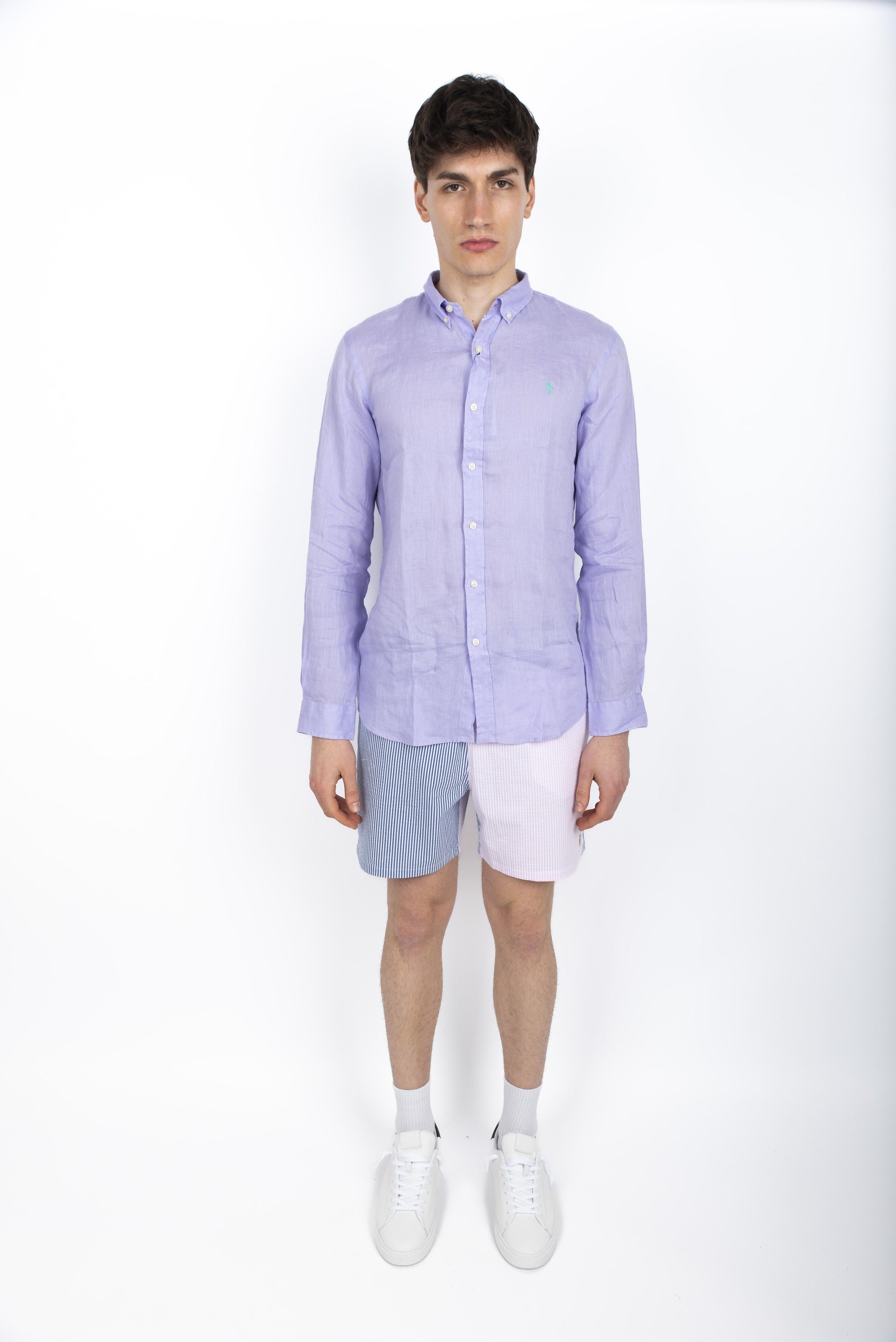 Camicia in lino Slim Fit lilla 710968915 010 POLO RALPH LAUREN