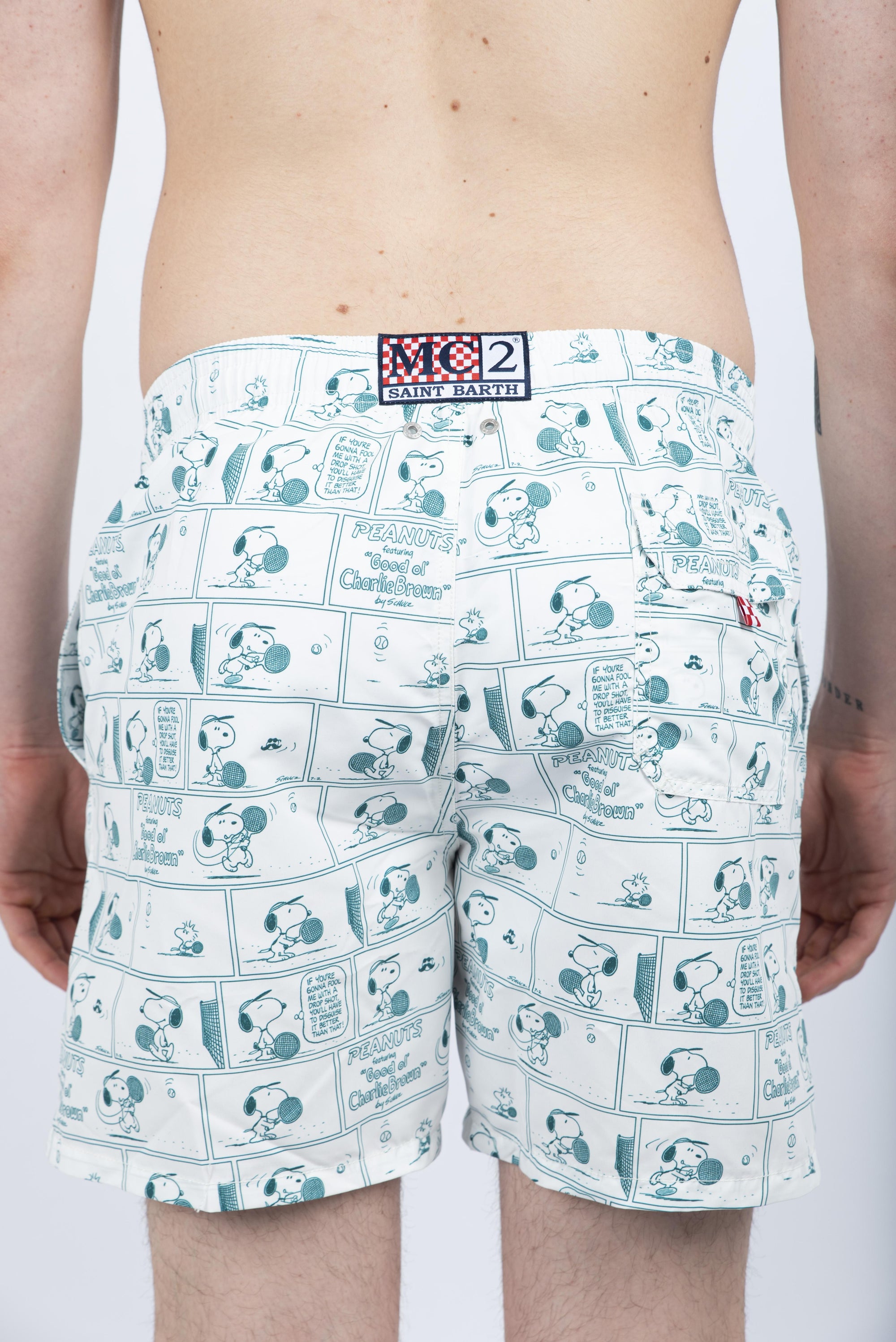 Costume da bagno da uomo Gustavia di lunghezza media con stampa Snoopy GUS0001 03607H MC2 SAINT BARTH