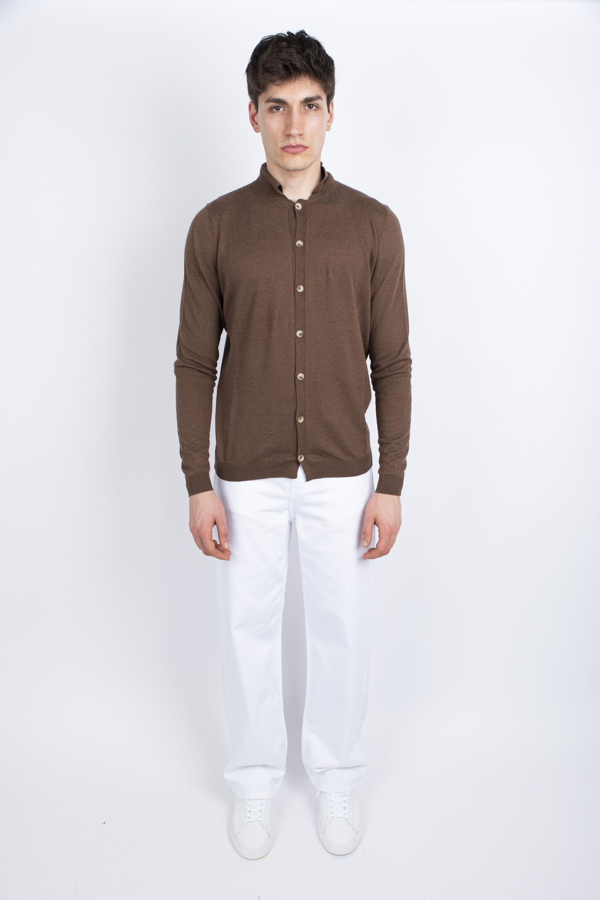 Cardigan cacao Amaranto Uomo B9D0026 DU64M AMARANTO
