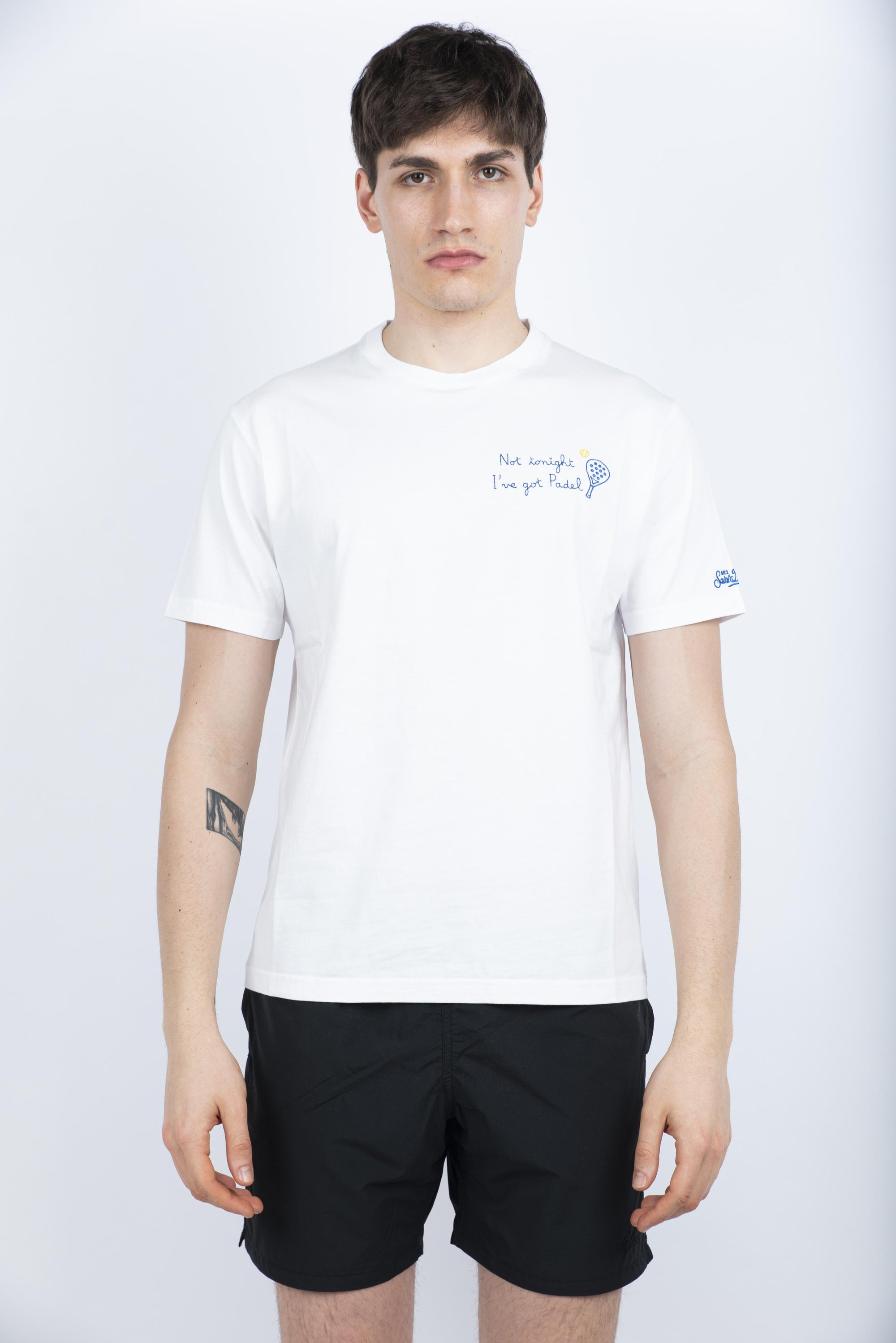 T-shirt Portofino in jersey di cotone Classic Fit con ricamo POT0001 01191H MC2 SAINT BARTH