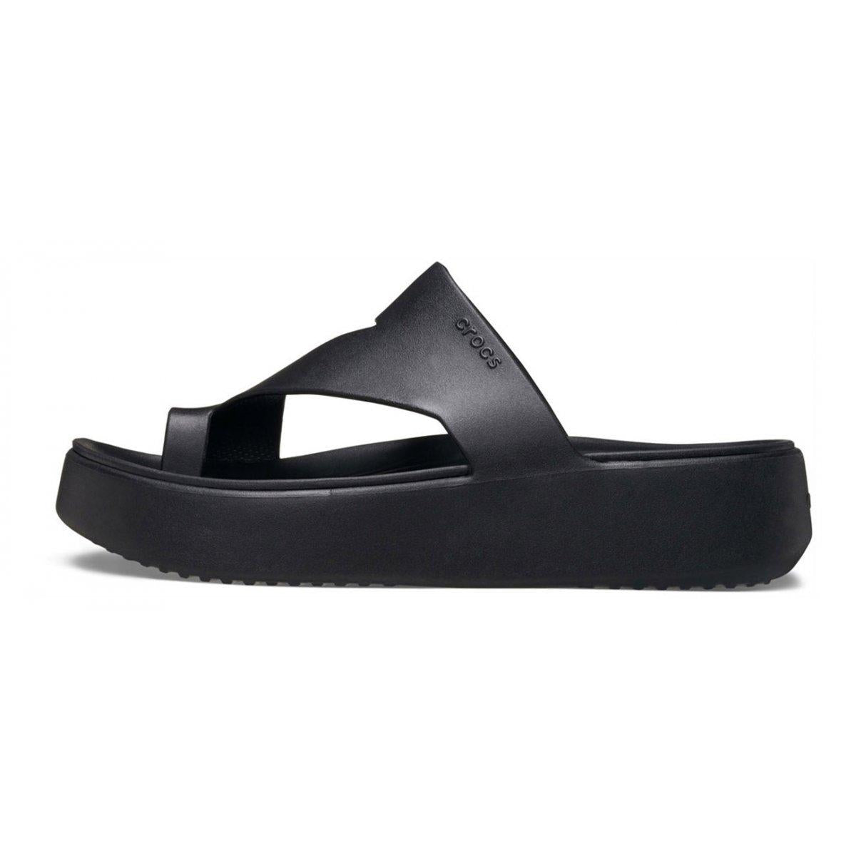 Getaway Platform Toe Loop Donna Black CR210834 BLK CROCS