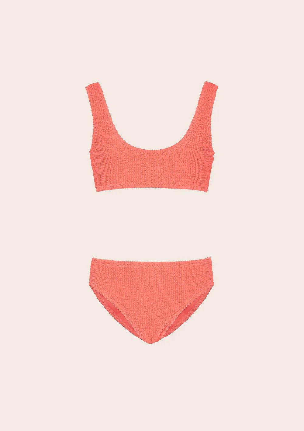 Bikini Bambina Top con Slip Fisso Corallo fluo G1L02UF FC F**K