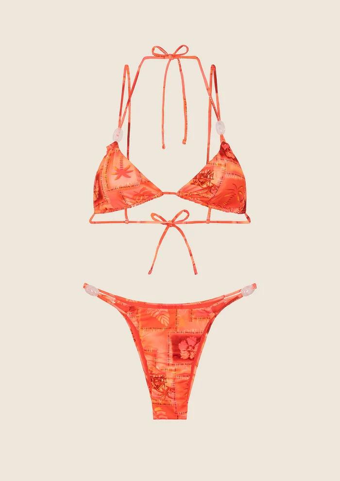 Bikini Triangolo con Slip Fisso Fantasia 0710X 16 F**K