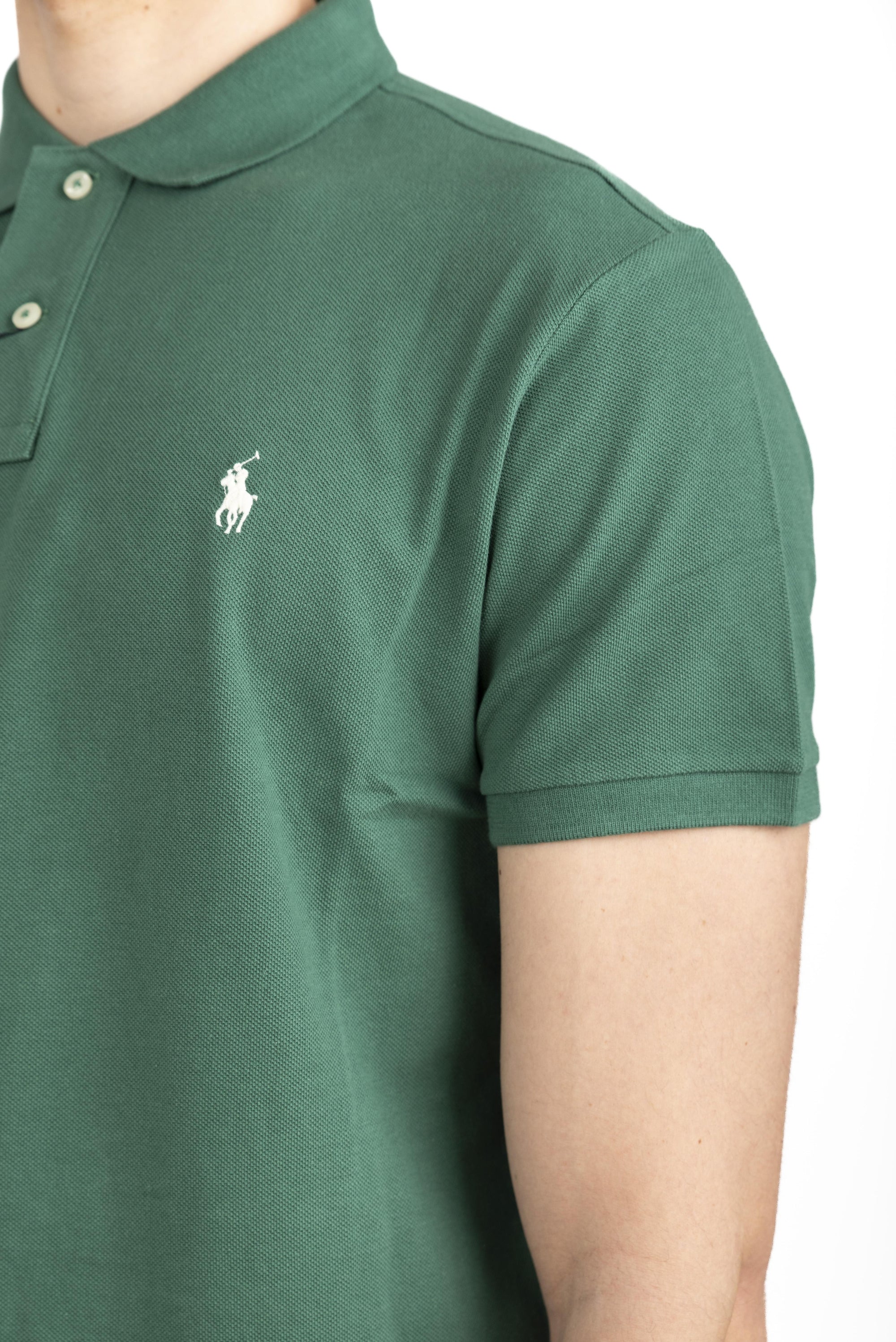 Polo verde in piqué Slim Fit 710680784 427 POLO RALPH LAUREN