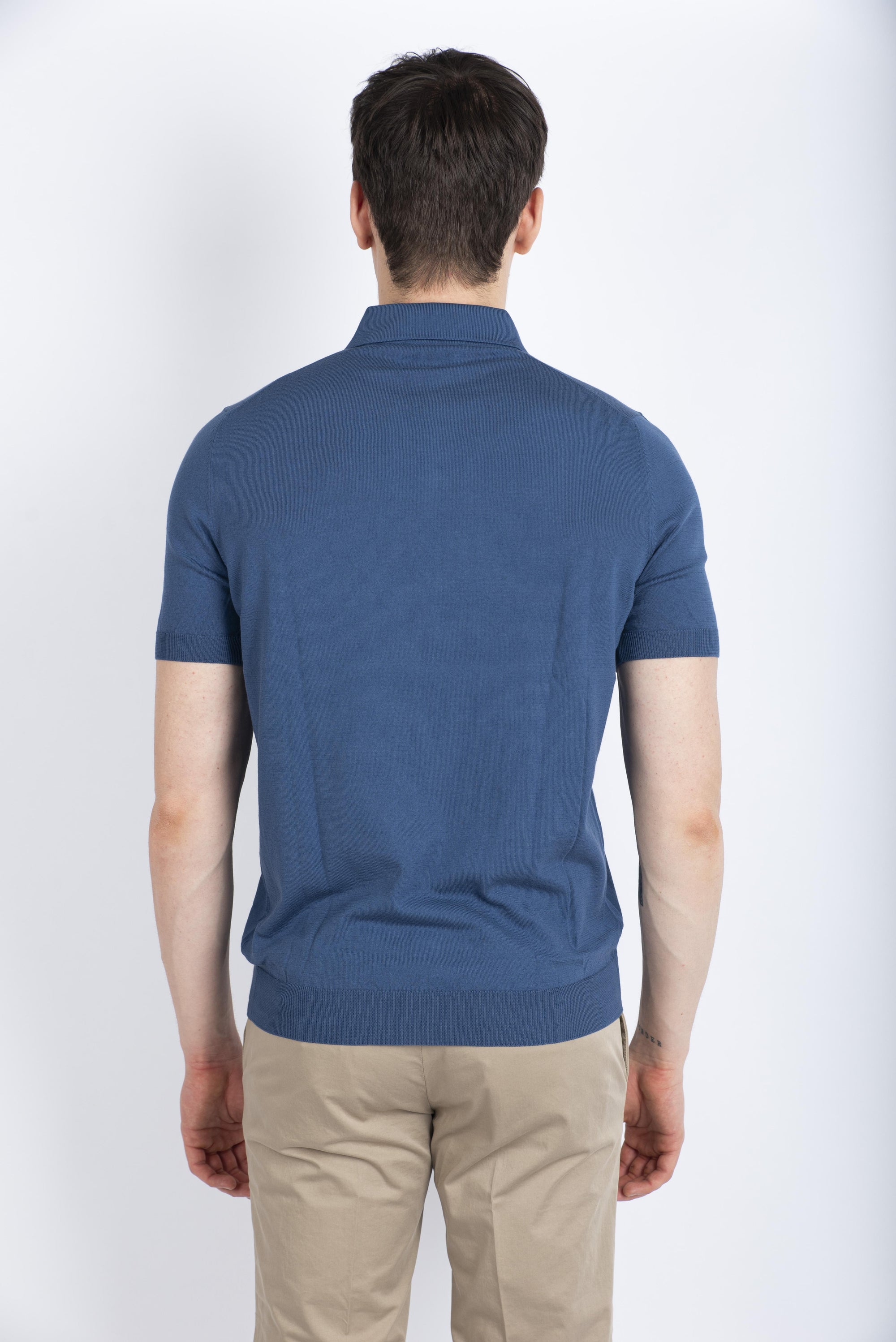 Polo in maglia fresh cotton blu 57119/20615 565 GRAN SASSO