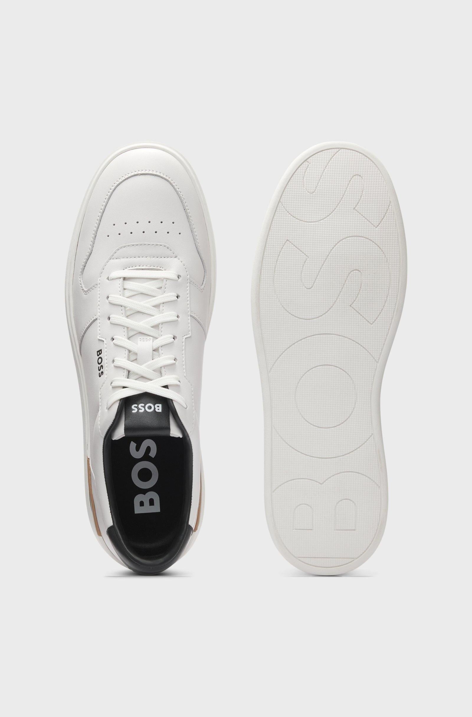 Sneakers in pelle con dettagli logo 50542538 140 BOSS SHOES