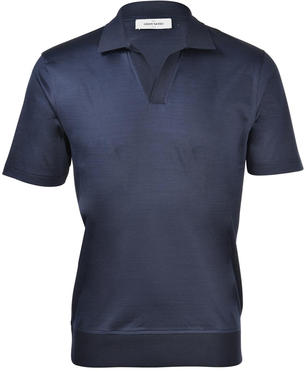 Polo skipper jersey in filo di Scozia navy 60189/74020 598 GRAN SASSO